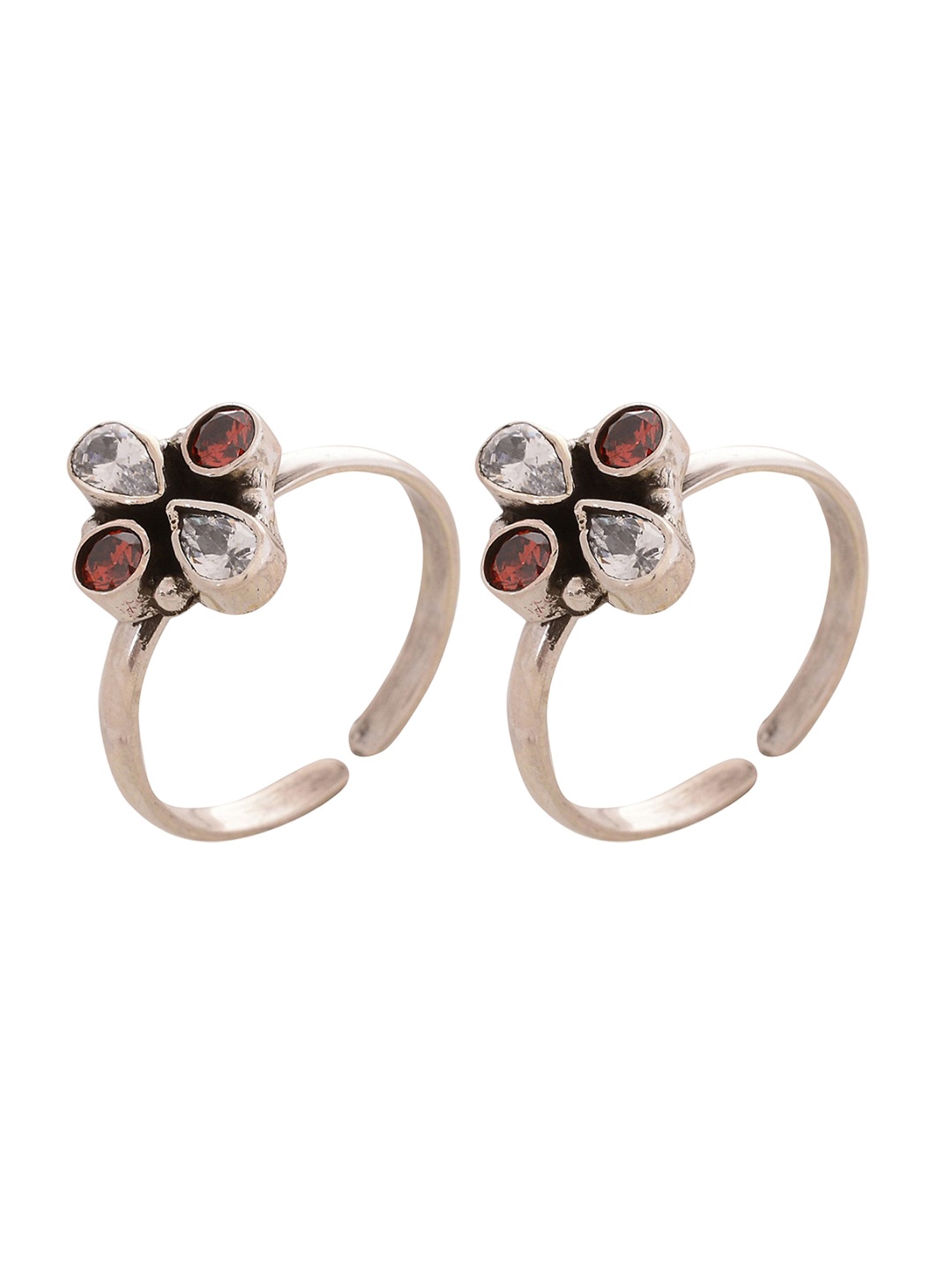 Peenzone Jewellers 925 Sterling Silver-Plated Cubic Zirconia Stone Studded Toe Rings
Peenzone Jewellers 925 Sterling Silver-Plated Cubic Zirconia Stone Studded Toe Rings