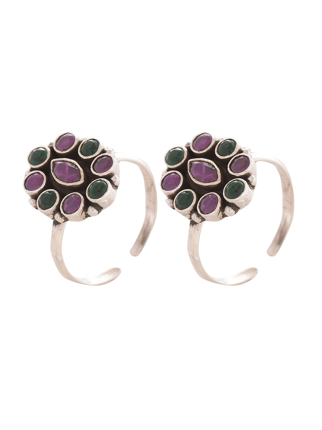 Peenzone Jewellers 925 Sterling Silver-Plated Cubic Zirconia Stone Studded Toe Rings
Peenzone Jewellers 925 Sterling Silver-Plated Cubic Zirconia Stone Studded Toe Rings