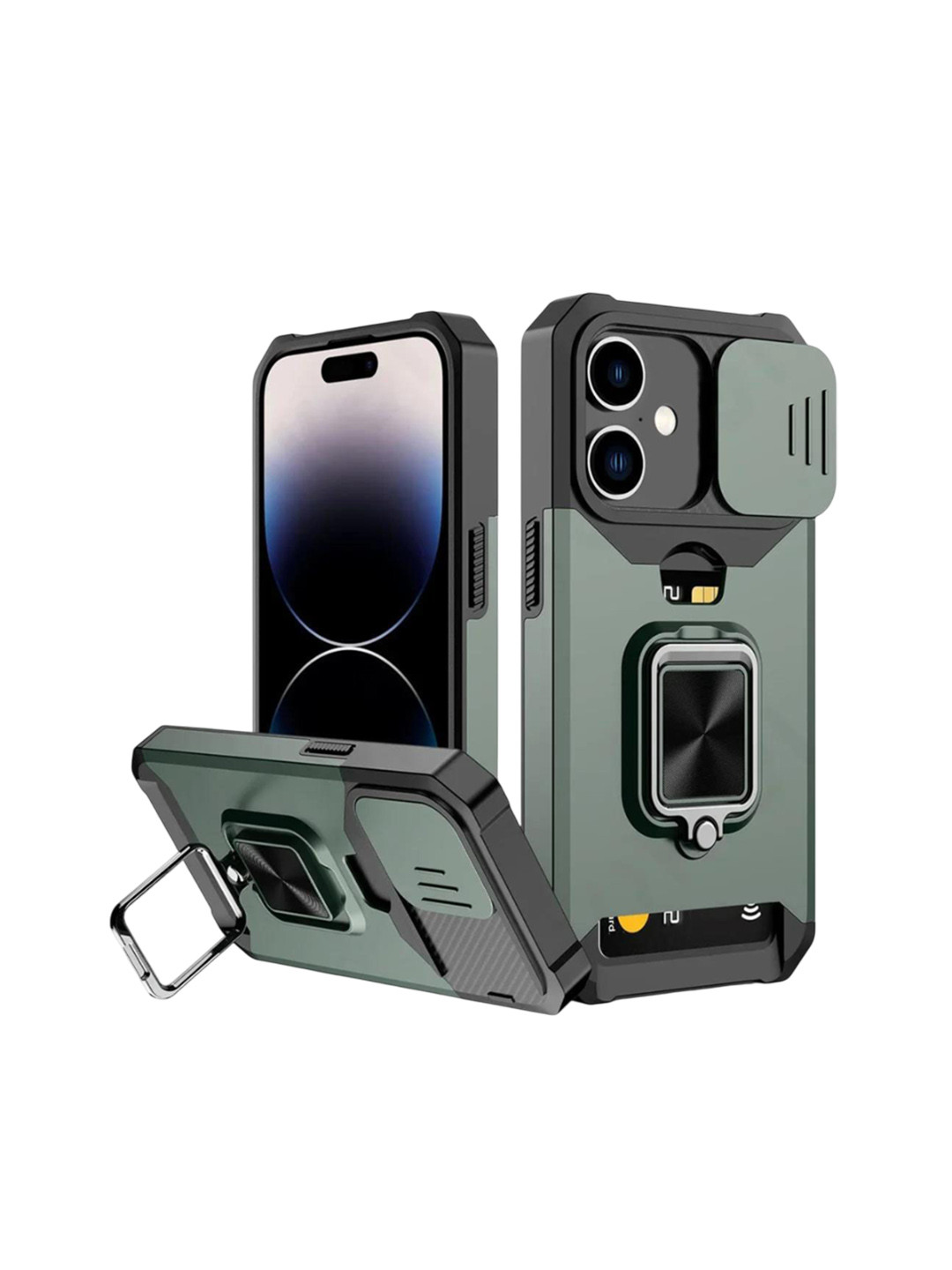 Luxury Kase LK177 Camera Slide Protection Ring Magnetic Kickstand iPhone 16 Back Case, Green
Luxury Kase LK177 Camera Slide Protection Ring Magnetic Kickstand iPhone 16 Back Case, Green
