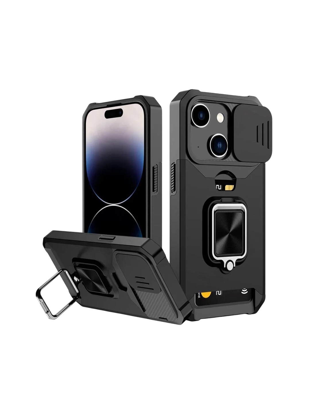 Luxury Kase LK177 Camera Slide Protection Ring Magnetic Kickstand iPhone 14 Plus Back Case, Black
Luxury Kase LK177 Camera Slide Protection Ring Magnetic Kickstand iPhone 14 Plus Back Case, Black