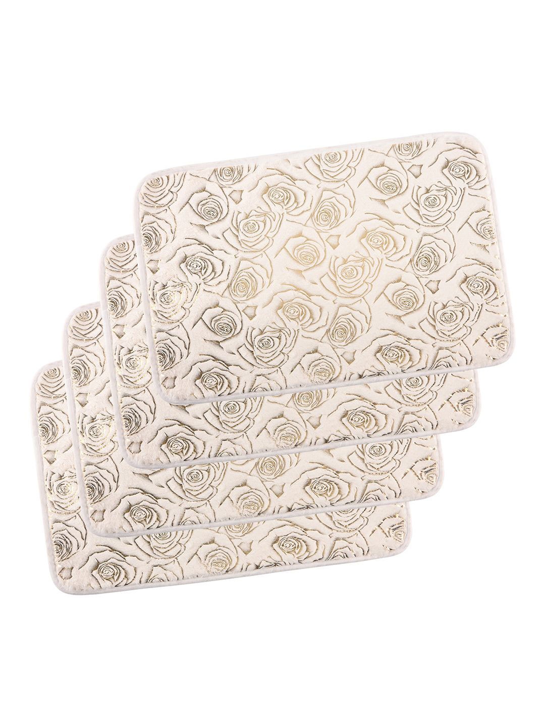 Kuber Industries Gold-Toned & White 4 Pieces Floral Printed Doormats, Off white
Kuber Industries Gold-Toned & White 4 Pieces Floral Printed Doormats, Off white