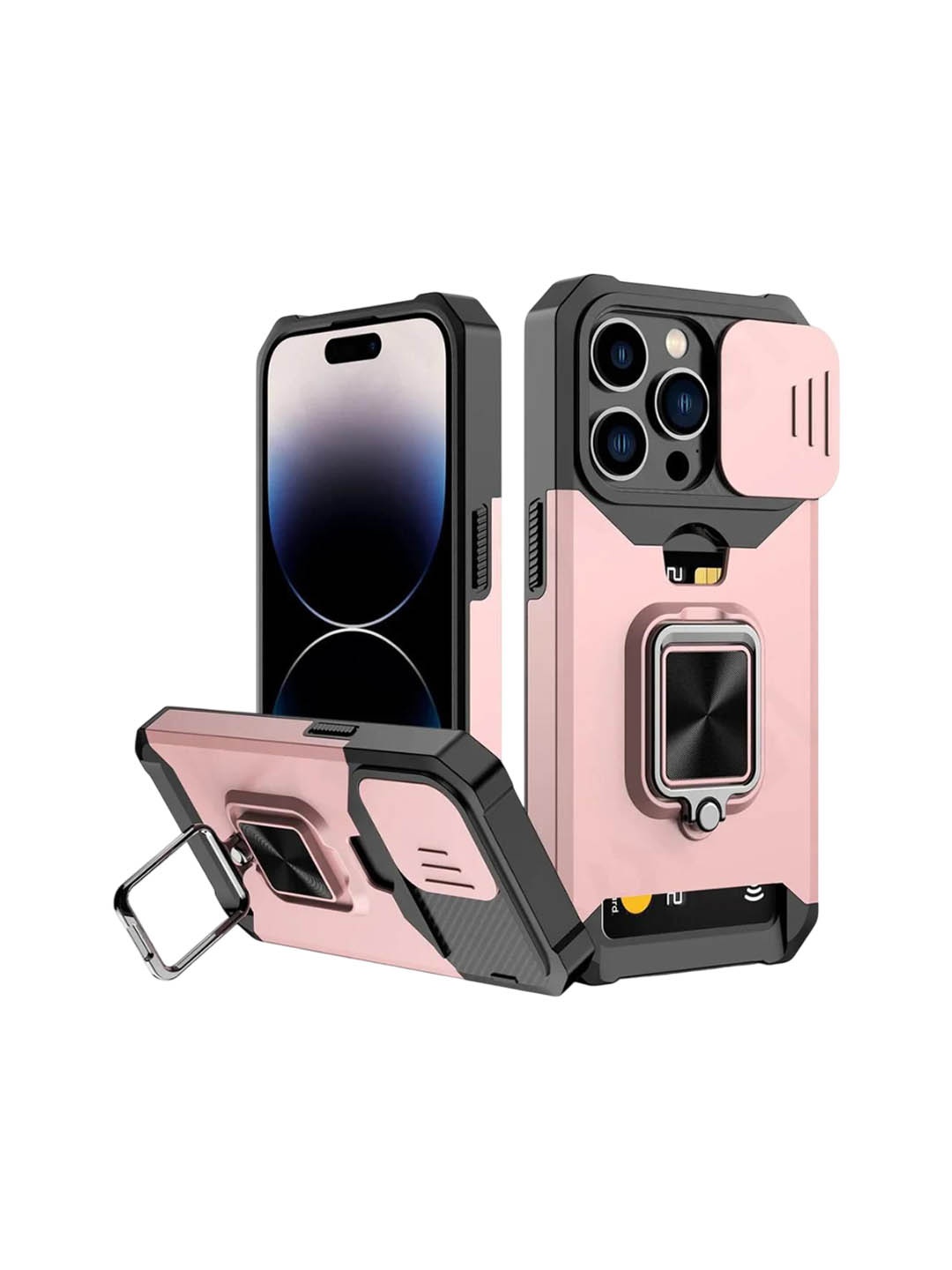 Luxury Kase LK177 Camera Slide Protection Ring Magnetic Kickstand iPhone 13 Pro Back Case, Rose gold
Luxury Kase LK177 Camera Slide Protection Ring Magnetic Kickstand iPhone 13 Pro Back Case, Rose gold
