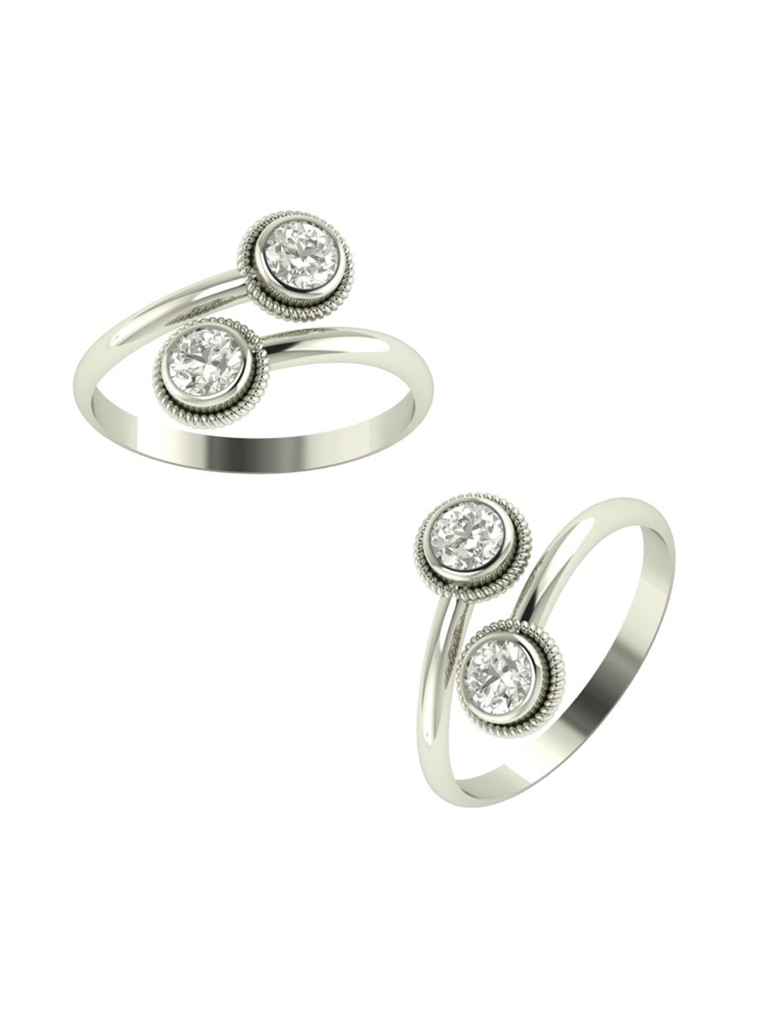 Peenzone Jewellers 925 Sterling Silver-Plated Cubic Zirconia Stone Studded Toe Rings
Peenzone Jewellers 925 Sterling Silver-Plated Cubic Zirconia Stone Studded Toe Rings