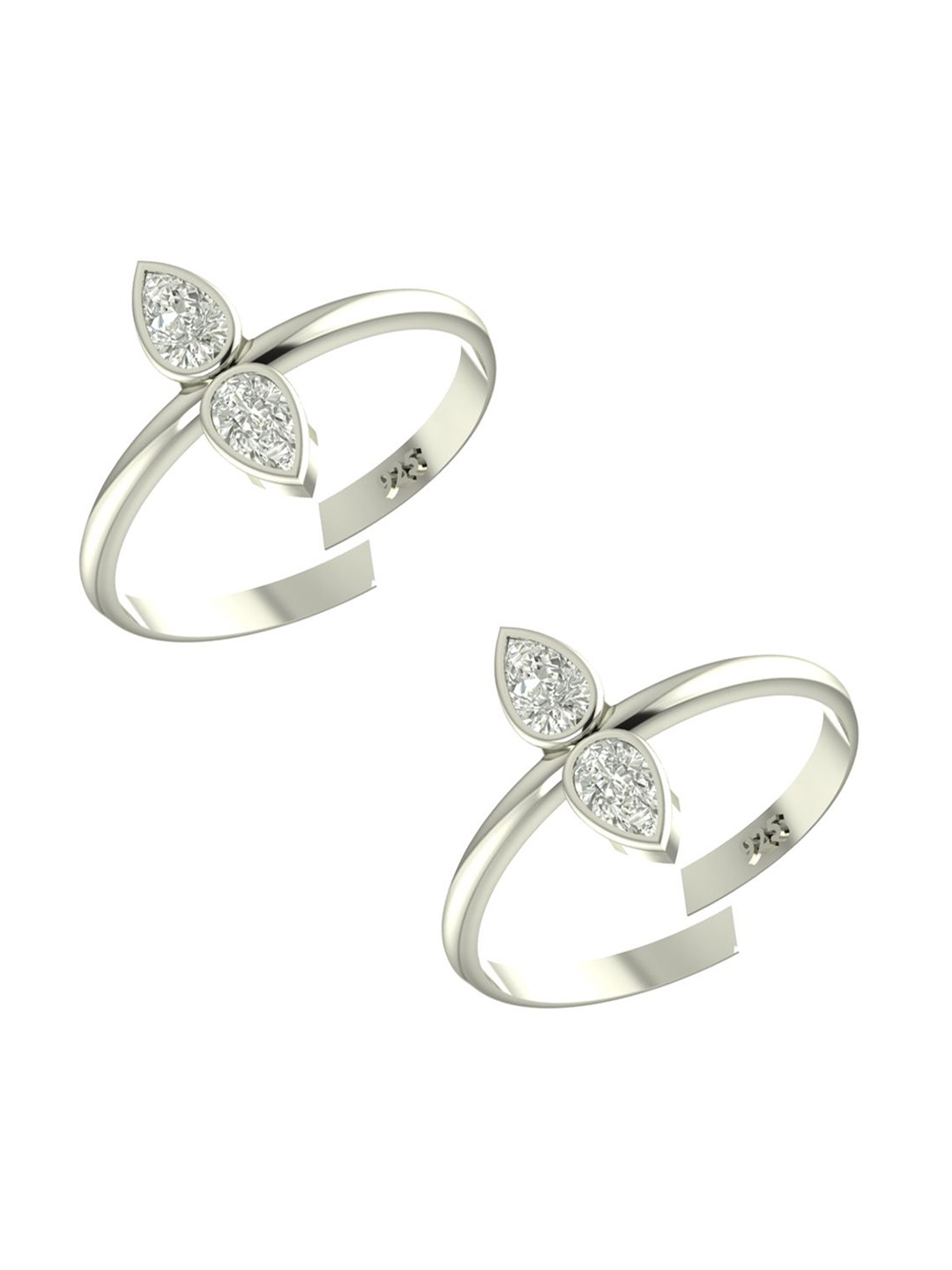 Peenzone Jewellers 925 Sterling Silver-Plated Cubic Zirconia Stone Studded Toe Rings
Peenzone Jewellers 925 Sterling Silver-Plated Cubic Zirconia Stone Studded Toe Rings