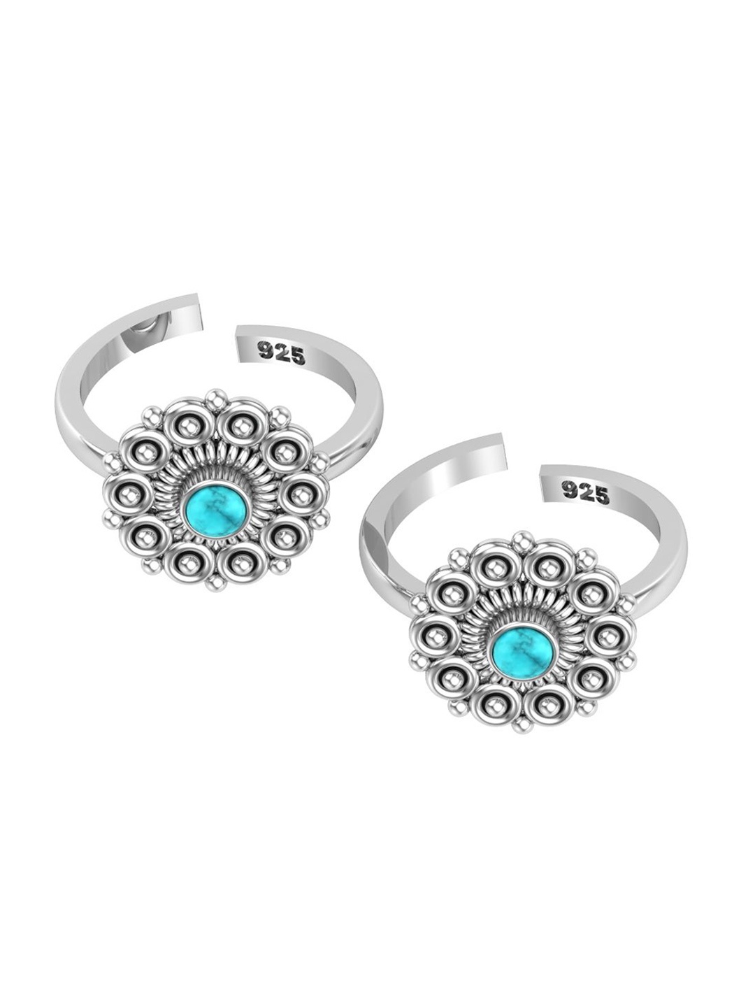 Peenzone Jewellers 925 Sterling Silver-Plated CZ-Studded Round Shape Cup Setting Toe Rings
Peenzone Jewellers 925 Sterling Silver-Plated CZ-Studded Round Shape Cup Setting Toe Rings