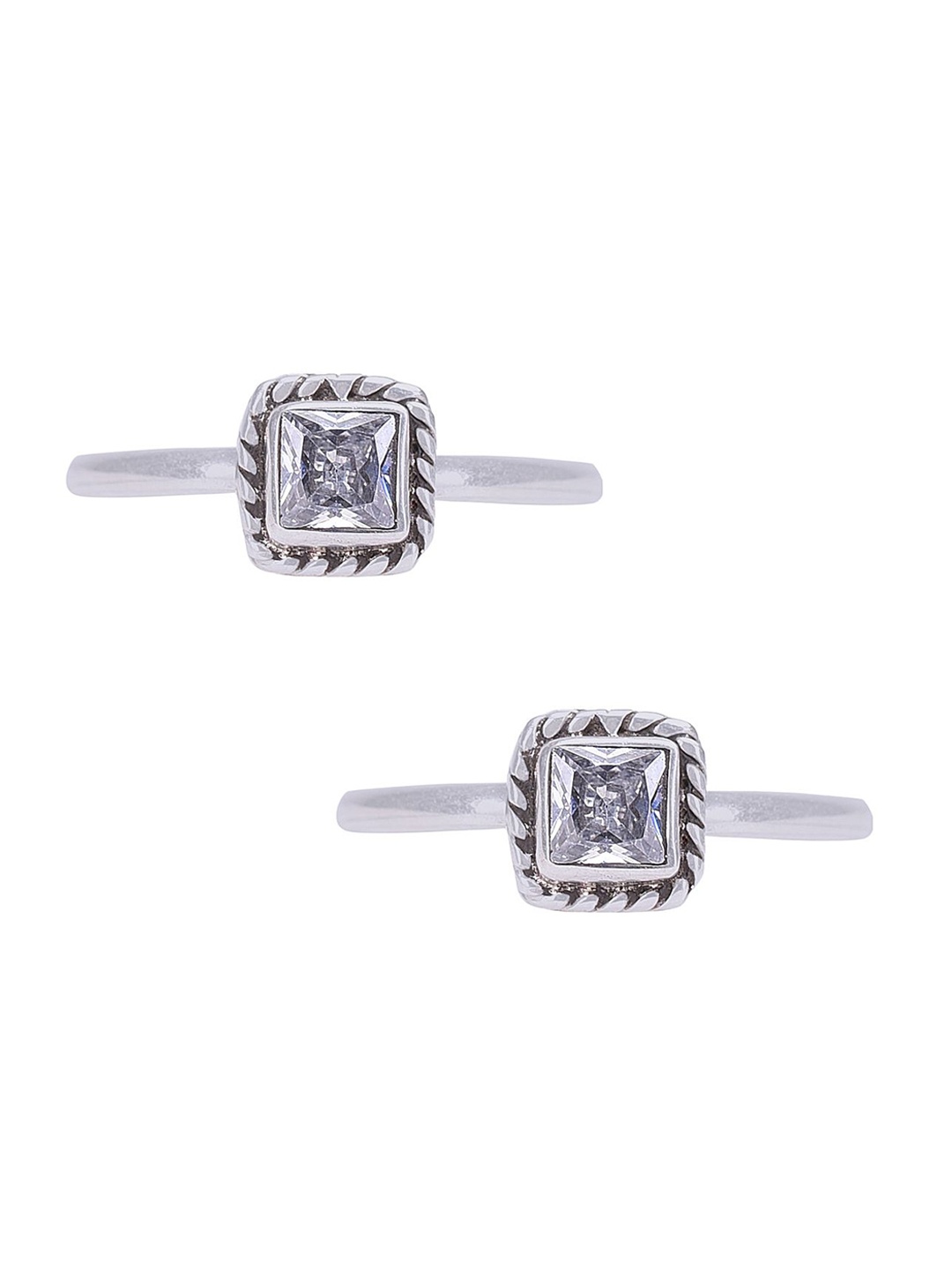 Peenzone Jewellers 925 Sterling Silver-Plated Cubic Zirconia Stone Studded Toe Rings
Peenzone Jewellers 925 Sterling Silver-Plated Cubic Zirconia Stone Studded Toe Rings
