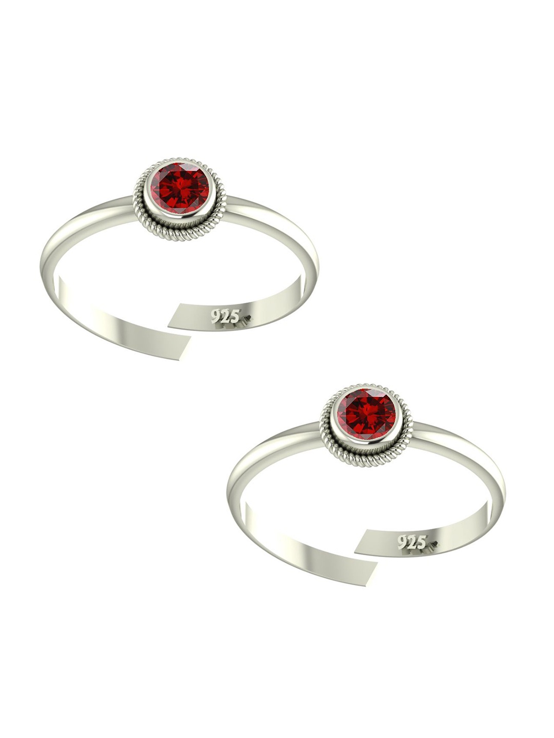 Peenzone Jewellers 925 Sterling Silver -Plated Cubic Zirconia Stone Studded Toe Rings
Peenzone Jewellers 925 Sterling Silver -Plated Cubic Zirconia Stone Studded Toe Rings