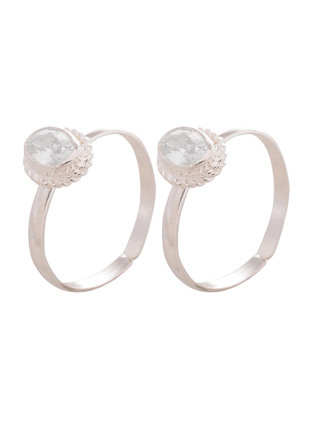 Peenzone Jewellers 925 Sterling Silver-Plated Cubic Zirconia Stone Studded Toe Rings
Peenzone Jewellers 925 Sterling Silver-Plated Cubic Zirconia Stone Studded Toe Rings