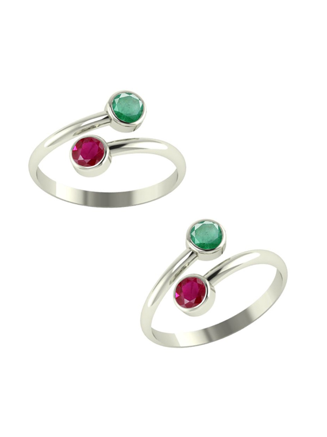 Peenzone Jewellers 925 Sterling Silver-Plated Cubic Zirconia Stone Studded Toe Rings
Peenzone Jewellers 925 Sterling Silver-Plated Cubic Zirconia Stone Studded Toe Rings