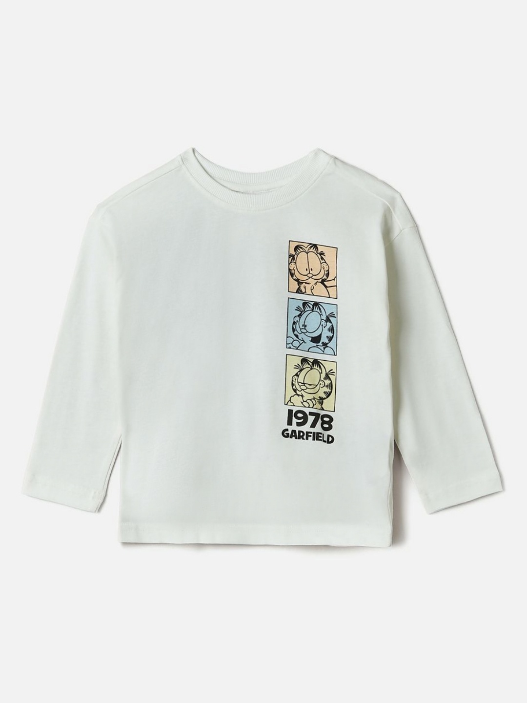 Juniors by Babyshop Boys Graphic Printed Round Neck Cotton Garfield T-shirt, Off white
Juniors by Babyshop Boys Graphic Printed Round Neck Cotton Garfield T-shirt, Off white