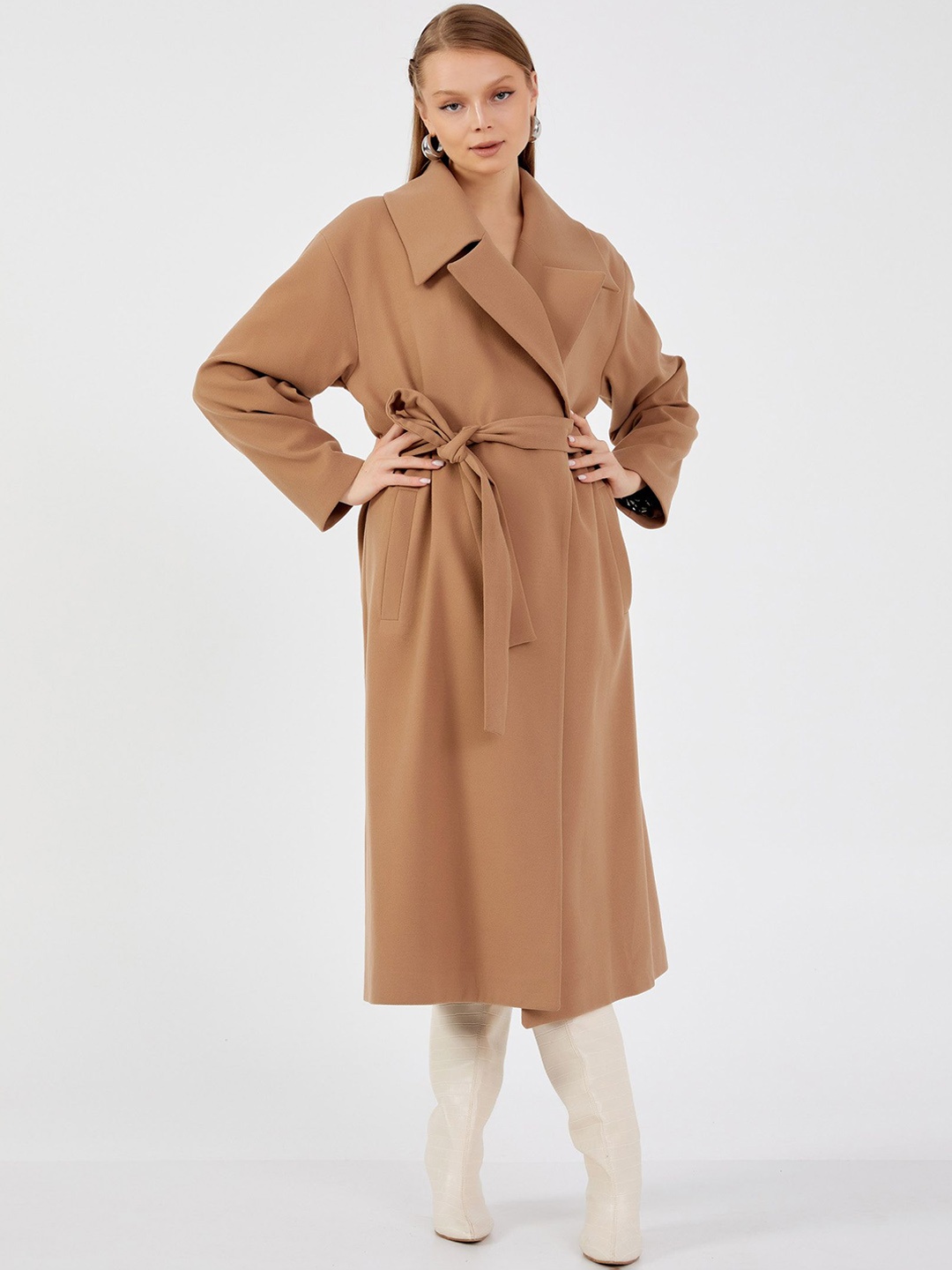 Fashion Gaiia Women Notched Lapel Collar Front-Open Long Trench Coat With Belt, Camel brown
Fashion Gaiia Women Notched Lapel Collar Front-Open Long Trench Coat With Belt, Camel brown