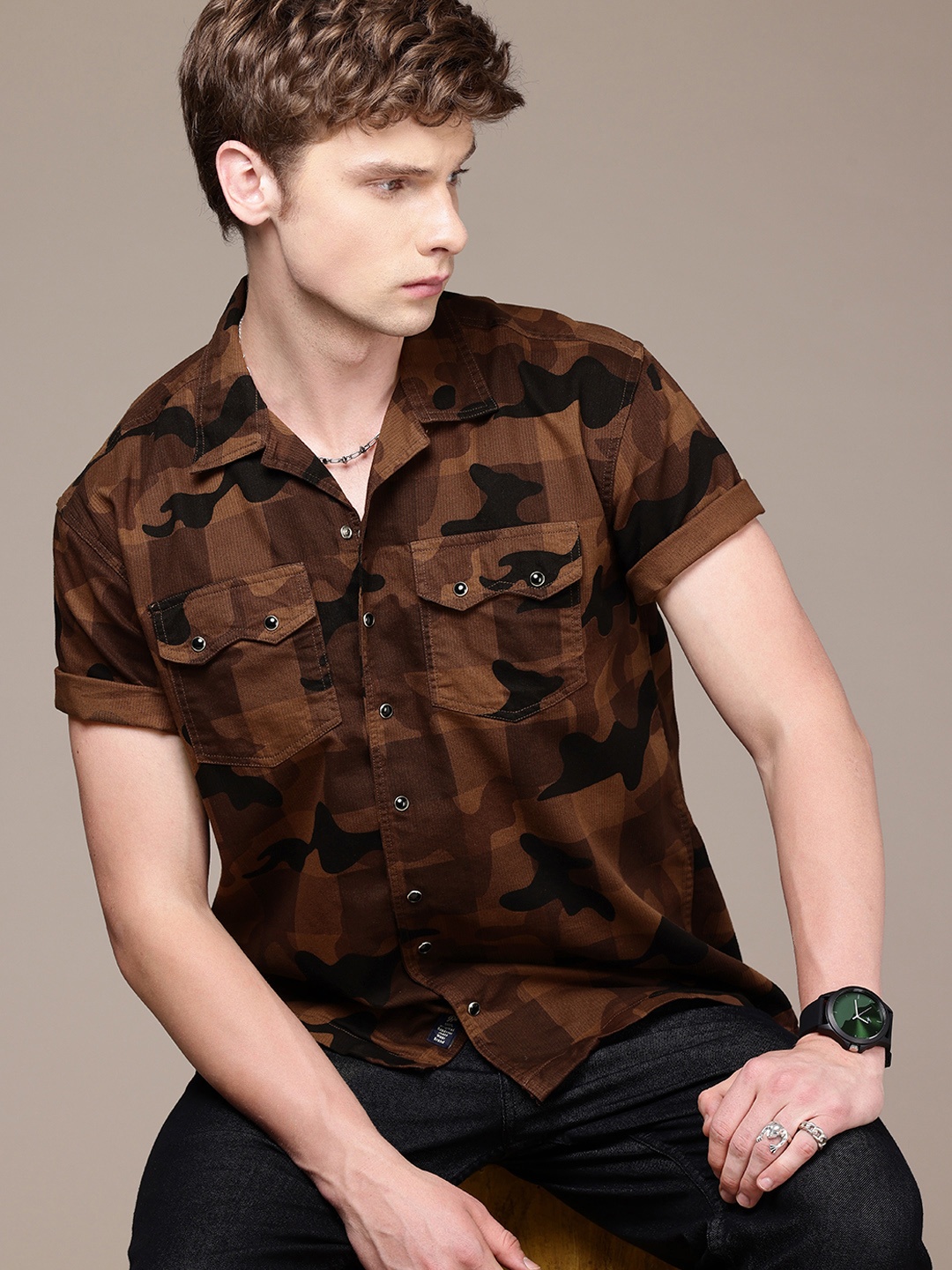 The Roadster Life Co. Pure Cotton Camouflage Drop-Shoulder Relaxed Fit Casual Shirt, Brown
The Roadster Life Co. Pure Cotton Camouflage Drop-Shoulder Relaxed Fit Casual Shirt, Brown