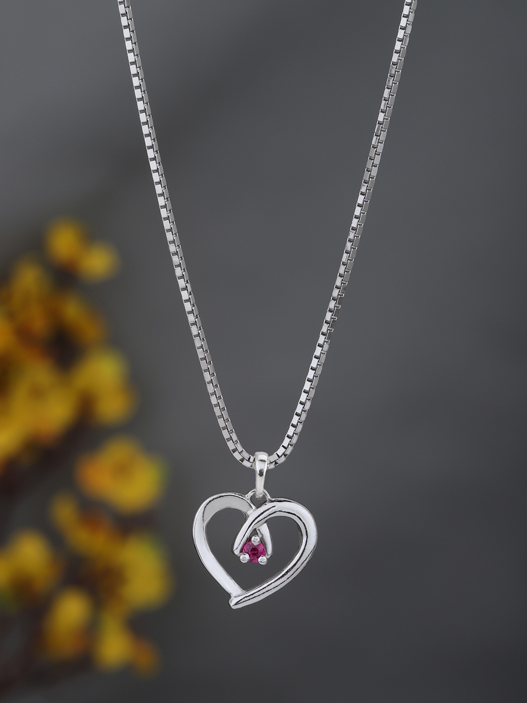 Carlton London 925 Sterling Silver Rhodium-Plated Heart Shaped Pendants with Chains
Carlton London 925 Sterling Silver Rhodium-Plated Heart Shaped Pendants with Chains