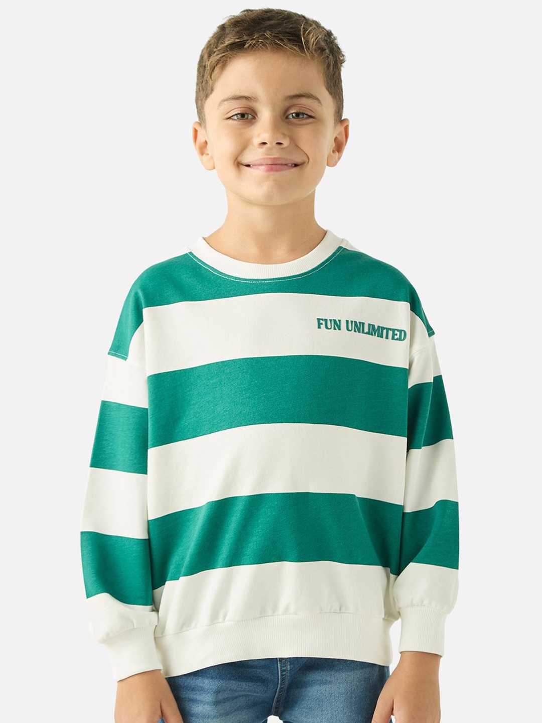 Juniors by Babyshop Boys Striped Long Sleeves Pullover Sweatshirt, Green
Juniors by Babyshop Boys Striped Long Sleeves Pullover Sweatshirt, Green