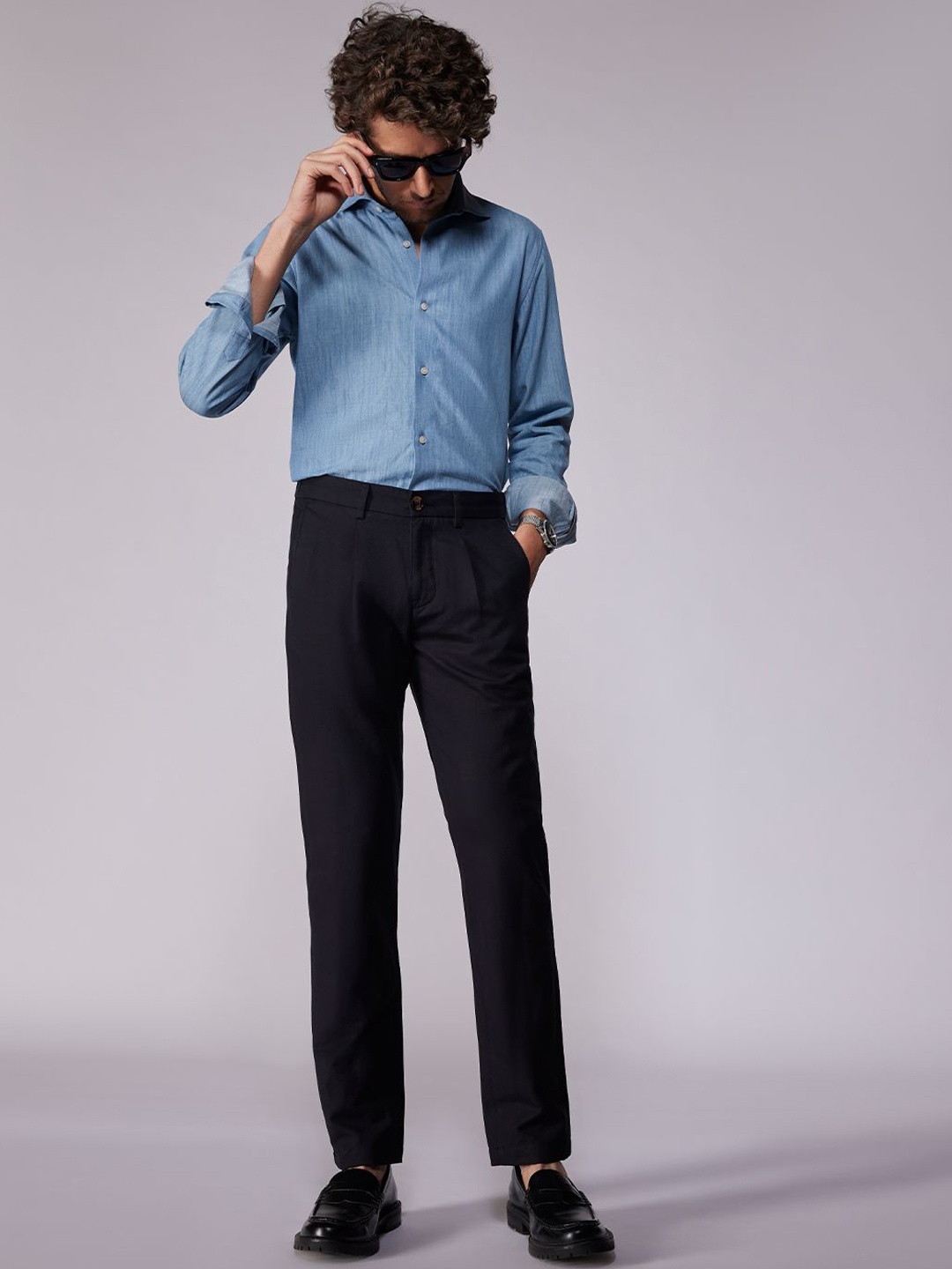 Bombay Shirt Company Men Linen Urban Slim Fit Low-Rise Easy Wash Trousers, Black
Bombay Shirt Company Men Linen Urban Slim Fit Low-Rise Easy Wash Trousers, Black
