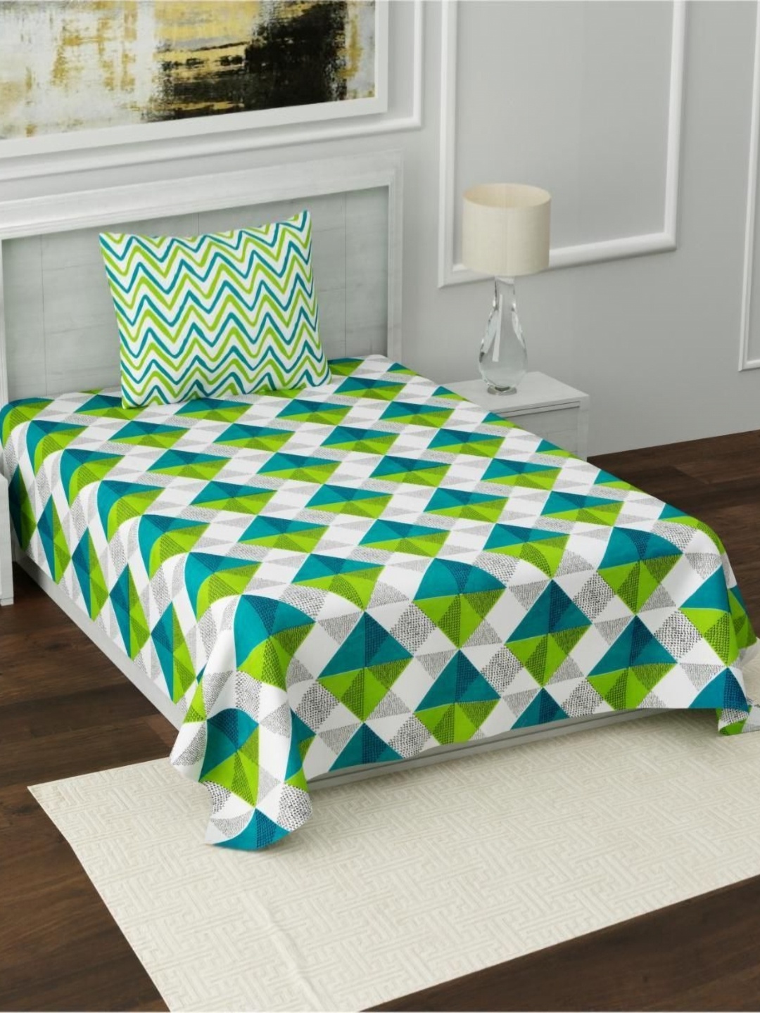 UNIQCHOICE Grey Geometric Cotton 120 TC Single Bedsheet with 1 Pillow Cover-2.25m x 1.50 m
UNIQCHOICE Grey Geometric Cotton 120 TC Single Bedsheet with 1 Pillow Cover-2.25m x 1.50 m