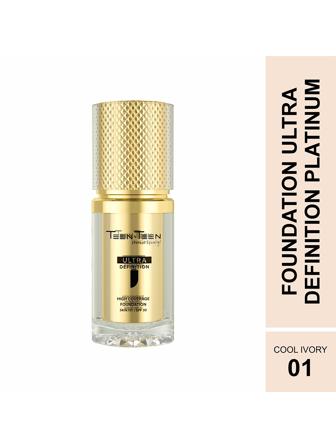 TEEN TEEN COSMETICS Ultra Definition Platinum Foundation - 30 ml - Cool Ivory 01, Green
TEEN TEEN COSMETICS Ultra Definition Platinum Foundation - 30 ml - Cool Ivory 01, Green