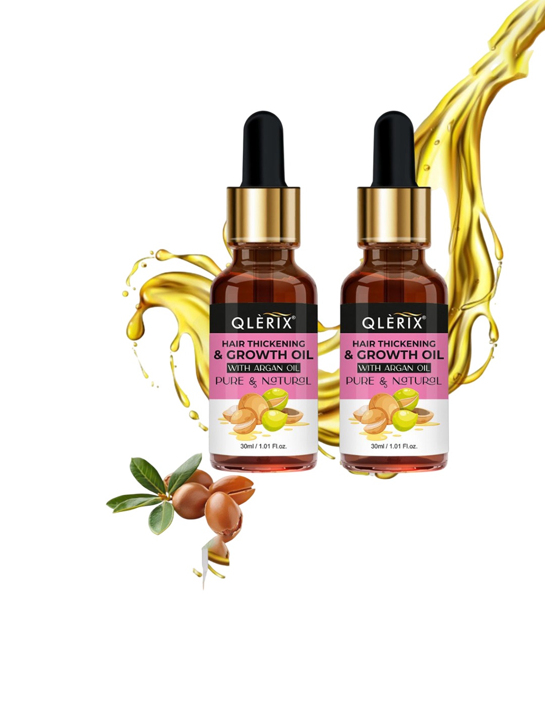 QLERIX Set Of 2 Hair Thickening & Growth Oil With Argan Oil- 30 ml Each, Transparent
QLERIX Set Of 2 Hair Thickening & Growth Oil With Argan Oil- 30 ml Each, Transparent