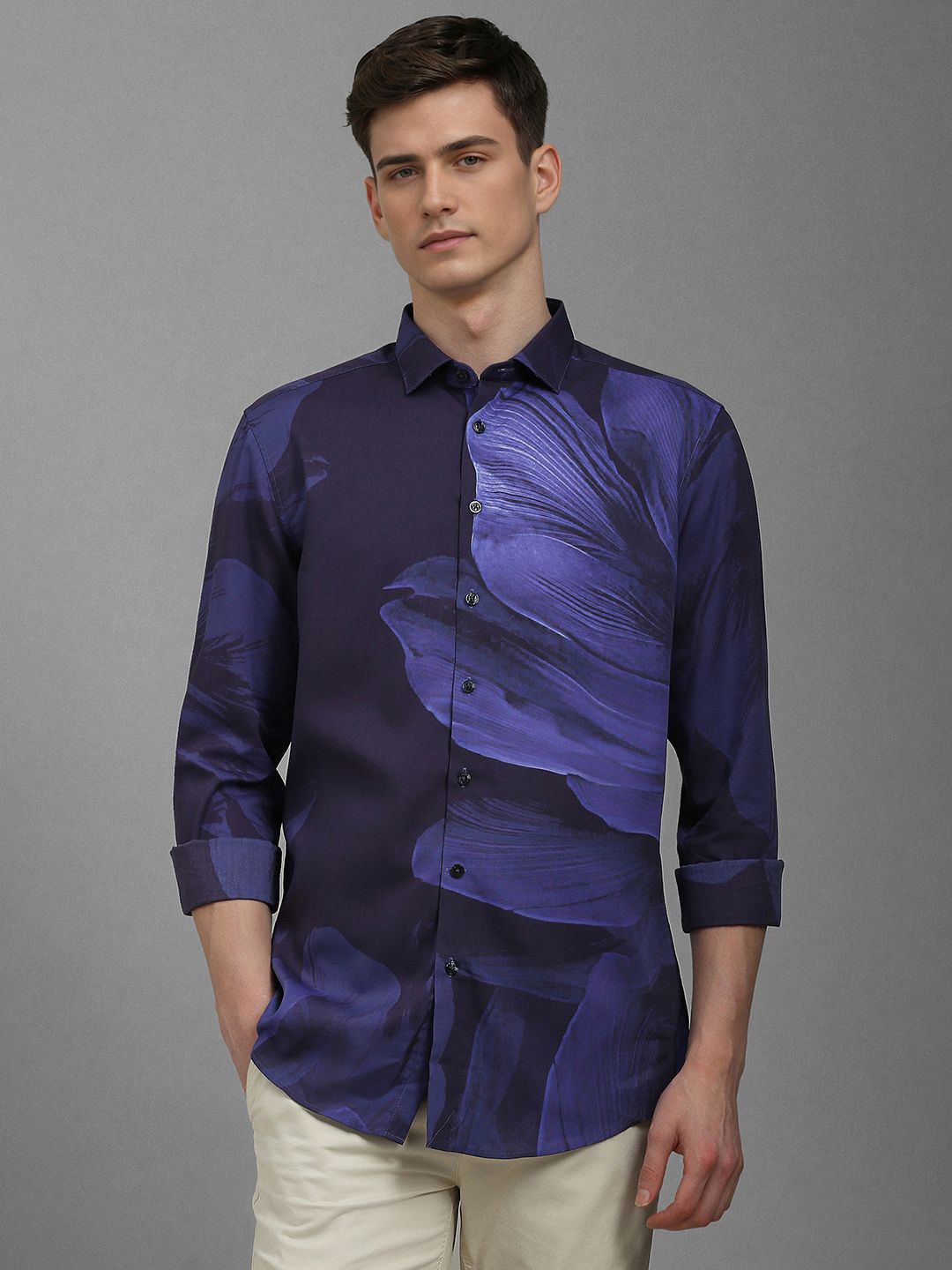 Louis Philippe Sport Men Floral Printed Long Sleeves Pure Cotton Casual Shirt, Purple
Louis Philippe Sport Men Floral Printed Long Sleeves Pure Cotton Casual Shirt, Purple