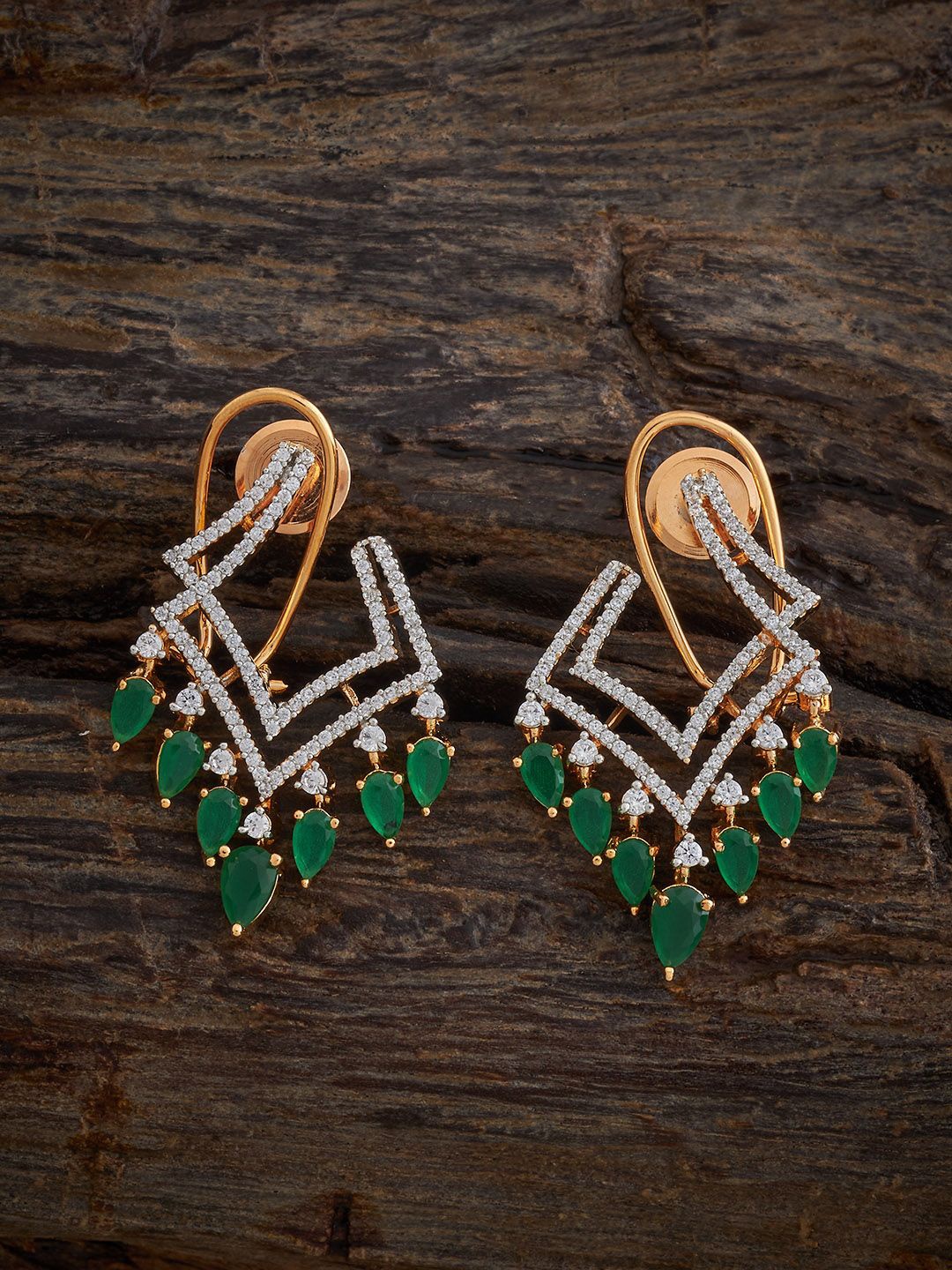 Kushal's Fashion Jewellery Rhodium-Plated Zircon Stone Studded Geometric Studs, Copper
Kushal's Fashion Jewellery Rhodium-Plated Zircon Stone Studded Geometric Studs, Copper