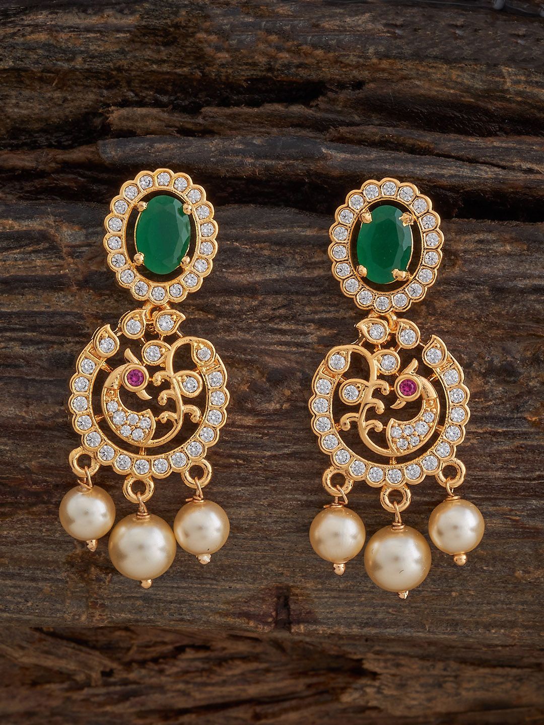 Kushal's Fashion Jewellery Gold-Plated Zircon Stone Studded Peacock Shaped Drop Earrings
Kushal's Fashion Jewellery Gold-Plated Zircon Stone Studded Peacock Shaped Drop Earrings