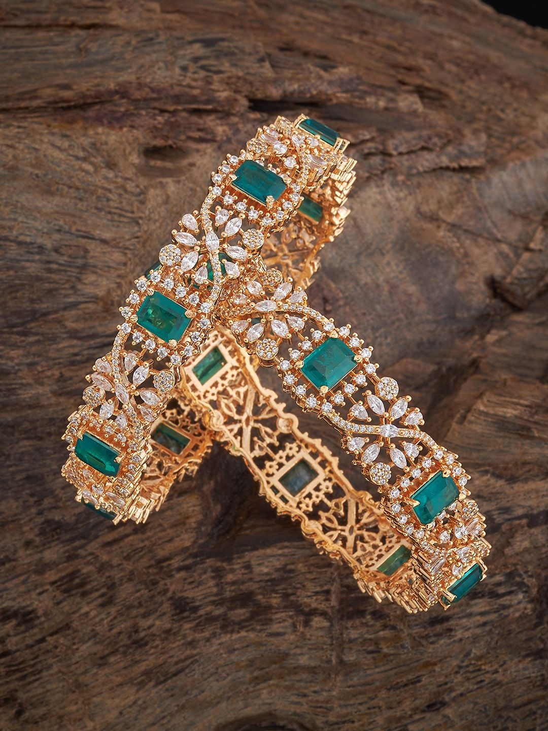 Kushal's Fashion Jewellery Set Of 2 Gold-Plated Cubic Zirconia-Studded Bangles
Kushal's Fashion Jewellery Set Of 2 Gold-Plated Cubic Zirconia-Studded Bangles