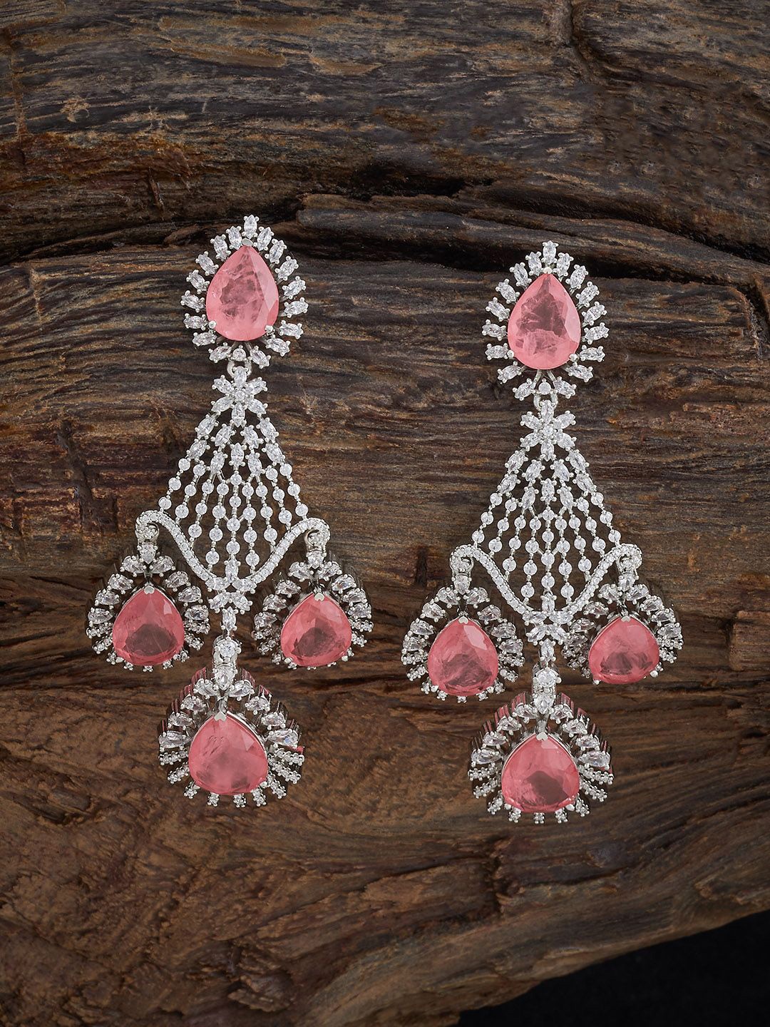 Kushal's Fashion Jewellery Rhodium-Plated Zircon Stone Studded Contemporary Drop Earrings, White
Kushal's Fashion Jewellery Rhodium-Plated Zircon Stone Studded Contemporary Drop Earrings, White