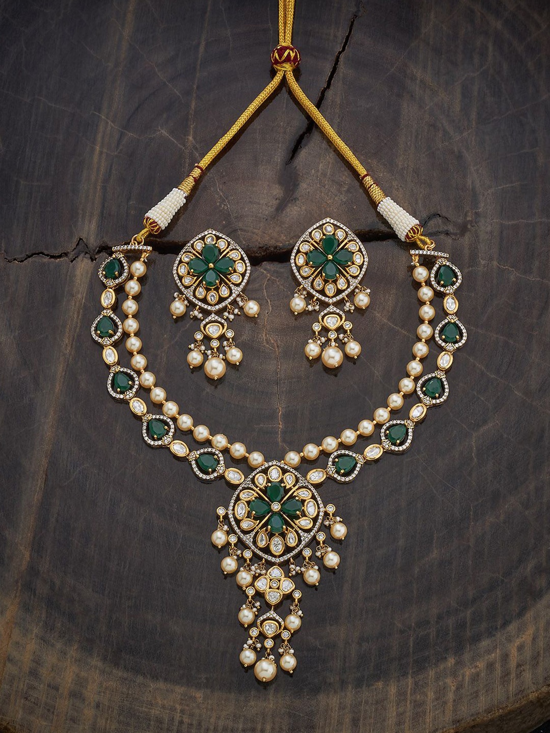 Kushal's Fashion Jewellery Victorian-Plated Kundan Studded & Beaded Jewellery Set, Gold
Kushal's Fashion Jewellery Victorian-Plated Kundan Studded & Beaded Jewellery Set, Gold