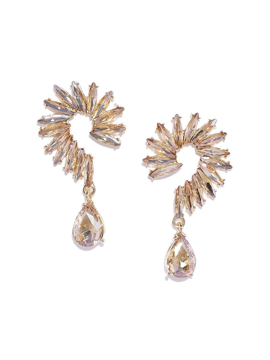 DIVASTRI Gold-Plated Artificial Stones Studded Contemporary Shaped Drop Earrings
DIVASTRI Gold-Plated Artificial Stones Studded Contemporary Shaped Drop Earrings