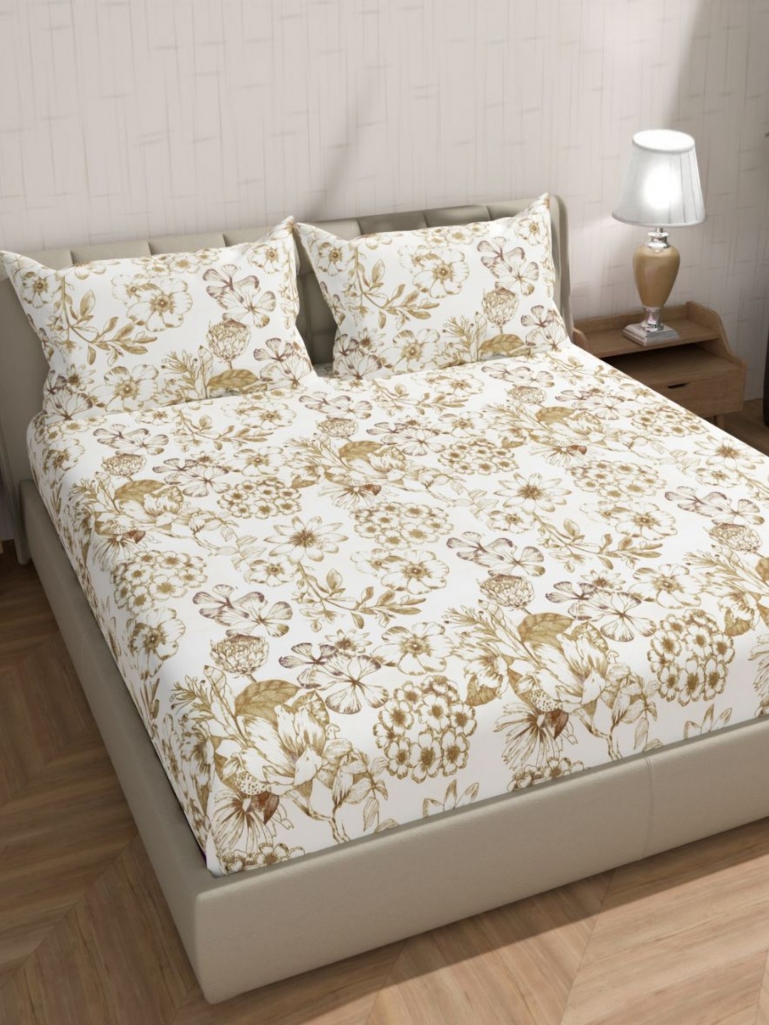 Florida Brown & White Floral Printed 300 TC Cotton Queen Bedsheet Set 2.28 m x 2.45 m
Florida Brown & White Floral Printed 300 TC Cotton Queen Bedsheet Set 2.28 m x 2.45 m