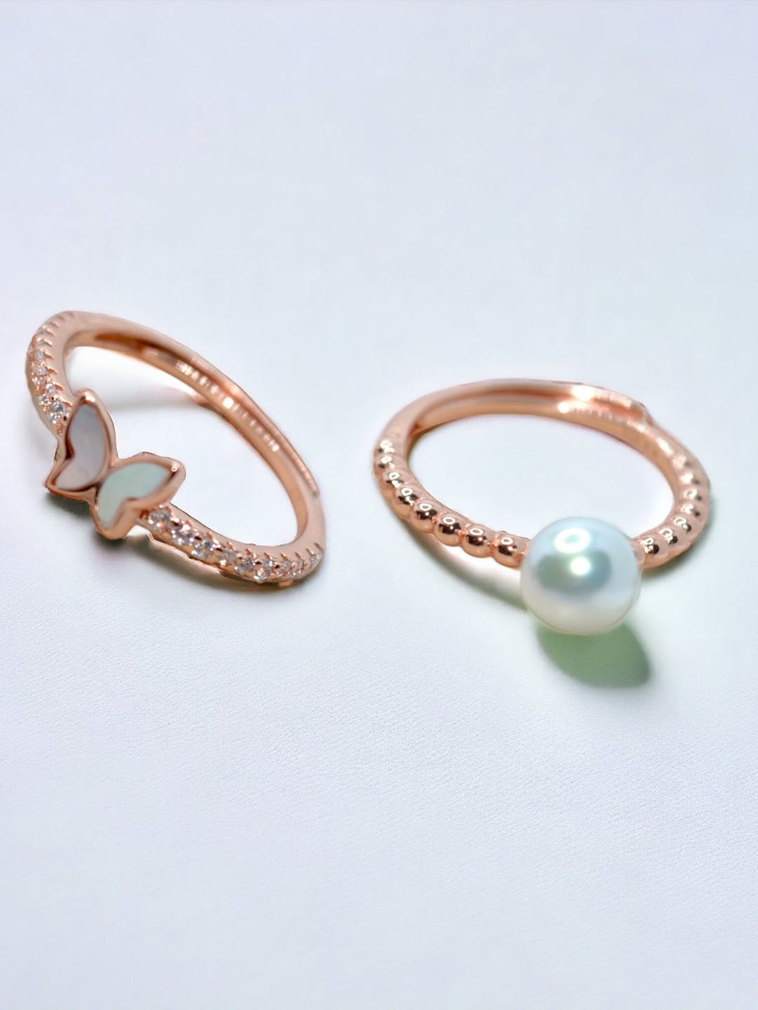 Luxevogue Set Of 2 Rose Gold Plated Sterling Silver CZ Studded Gemstone Duo Finger Rings
Luxevogue Set Of 2 Rose Gold Plated Sterling Silver CZ Studded Gemstone Duo Finger Rings