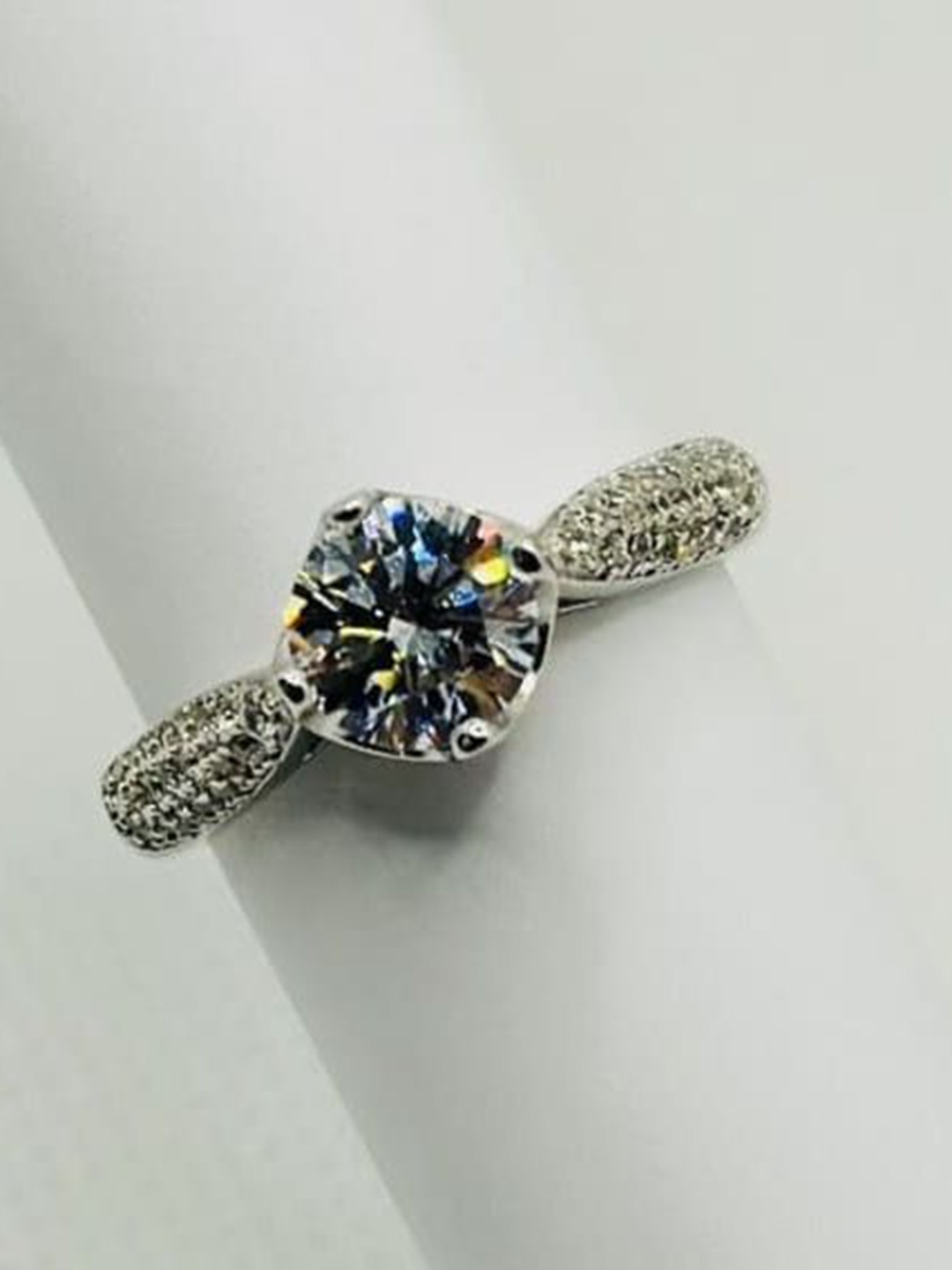 Luxevogue Singular Sparkle 925 Sterling Silver Rhodium Plated CZ Studded Ring, White
Luxevogue Singular Sparkle 925 Sterling Silver Rhodium Plated CZ Studded Ring, White