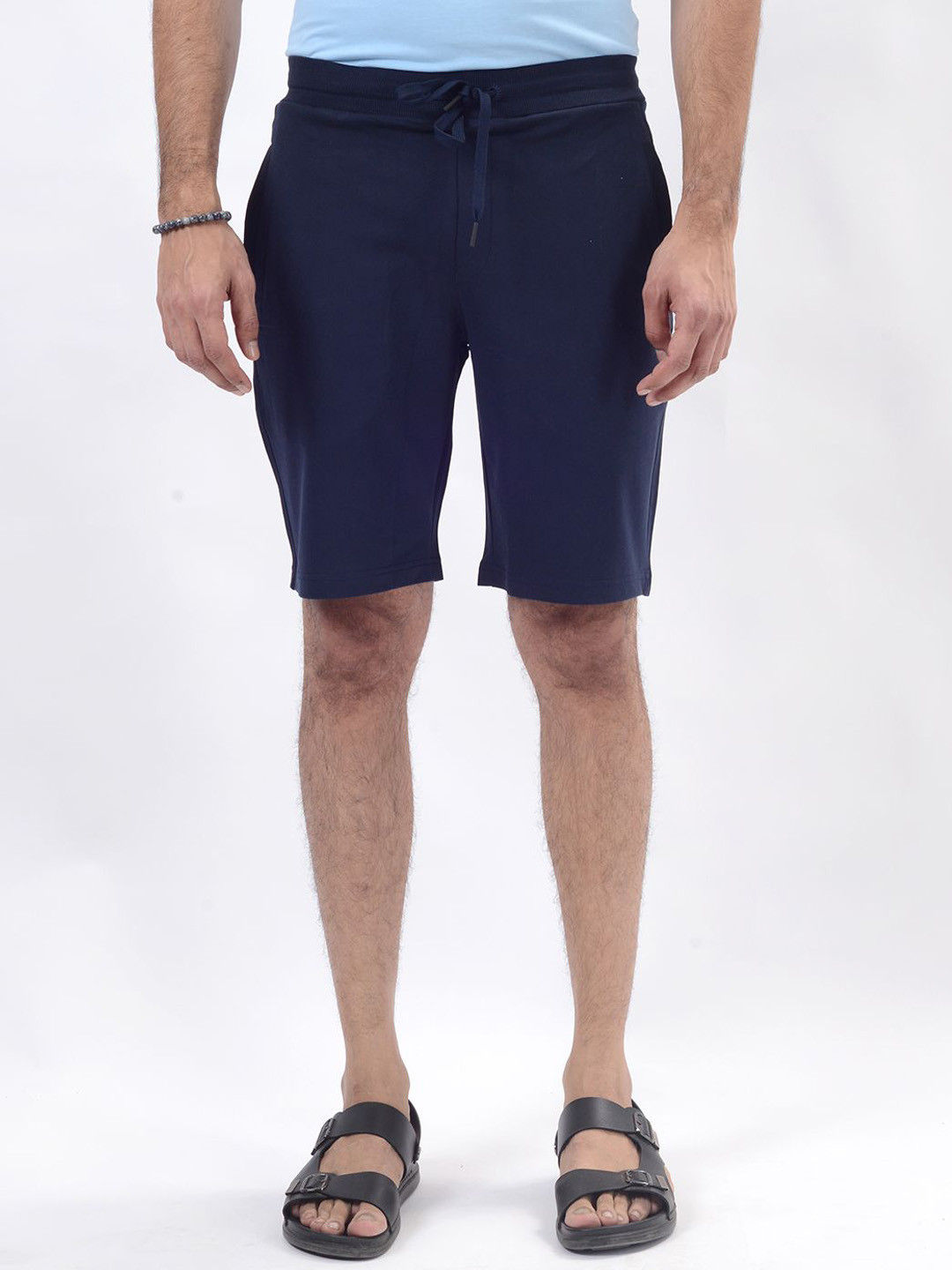 JADE BLUE Men Slim Fit Mid-Rise Cotton Regular Shorts, Navy blue 
JADE BLUE Men Slim Fit Mid-Rise Cotton Regular Shorts, Navy blue