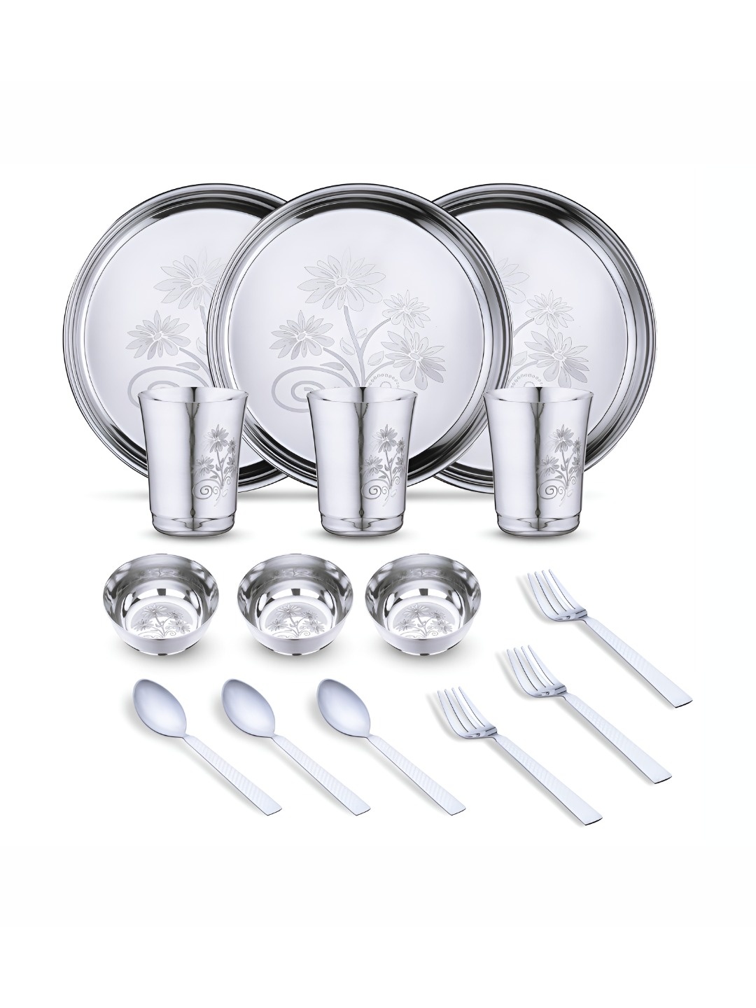 LIMETRO STEEL 15 Pieces Printed Stainless Steel Dishwasher and Microwave Safe Dinner Set
LIMETRO STEEL 15 Pieces Printed Stainless Steel Dishwasher and Microwave Safe Dinner Set