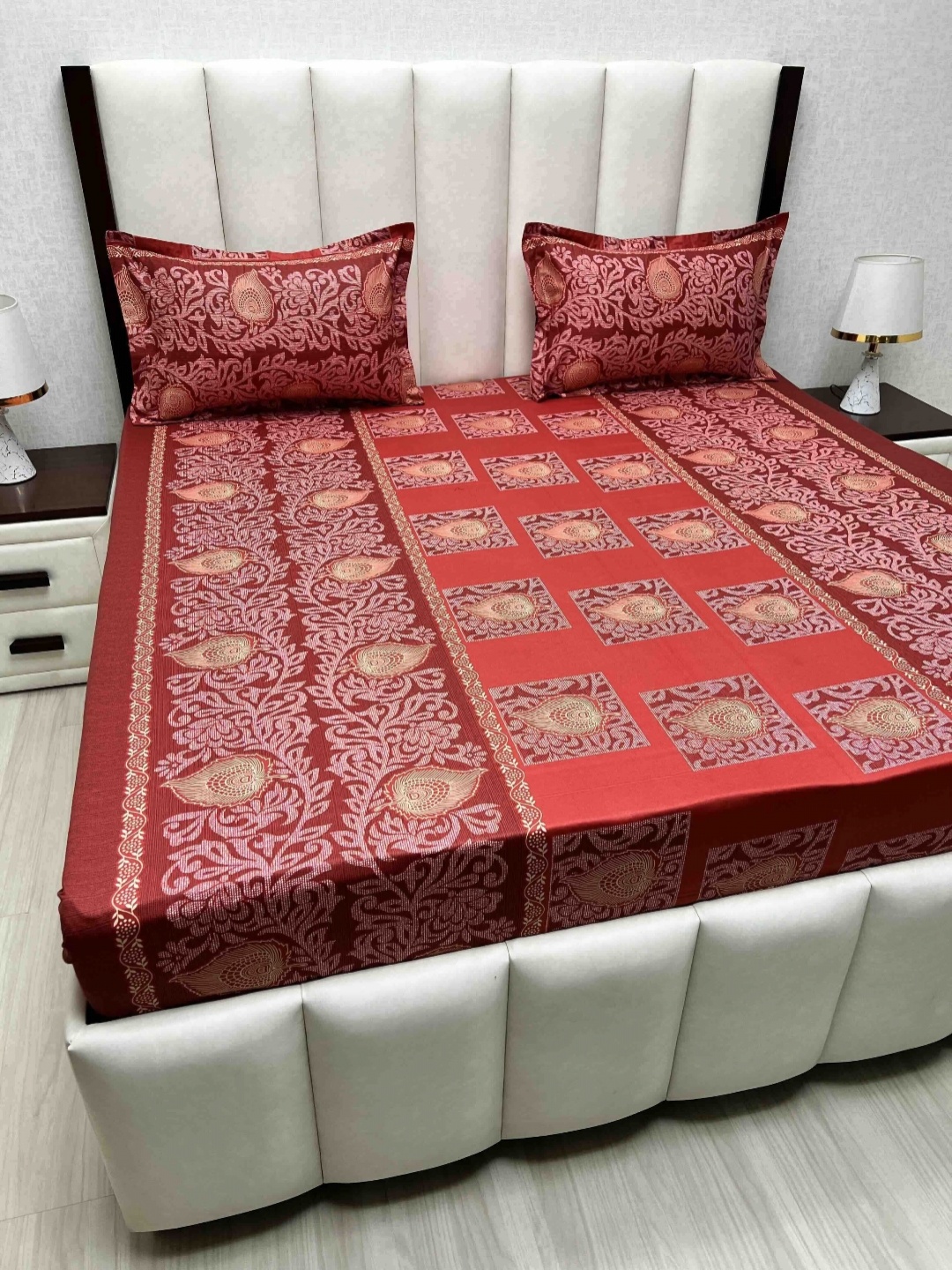 Pure Decor Velar Sib Red Ethnic Printed Cotton 350 TC King Bedsheet Set 2.74 x 2.74 m
Pure Decor Velar Sib Red Ethnic Printed Cotton 350 TC King Bedsheet Set 2.74 x 2.74 m