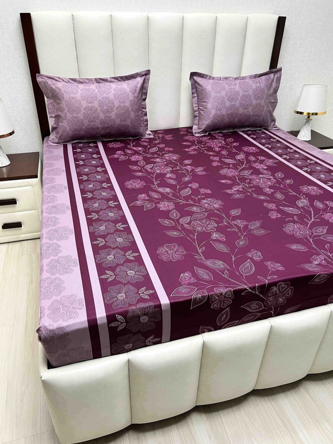 Pure Decor Velar Sib Purple Floral Printed Cotton 350 TC King Bedsheet Set 2.74 x 2.74 m
Pure Decor Velar Sib Purple Floral Printed Cotton 350 TC King Bedsheet Set 2.74 x 2.74 m