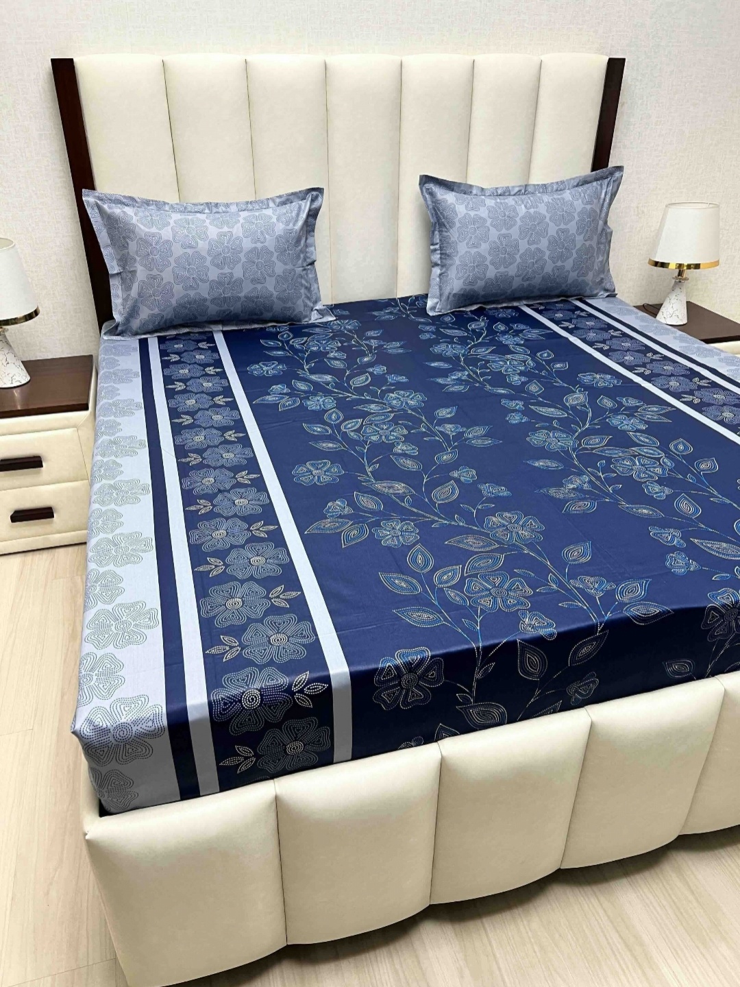 Pure Decor Velar Sib Blue Floral Printed Cotton 350 TC King Bedsheet Set 2.74 x 2.74 m
Pure Decor Velar Sib Blue Floral Printed Cotton 350 TC King Bedsheet Set 2.74 x 2.74 m