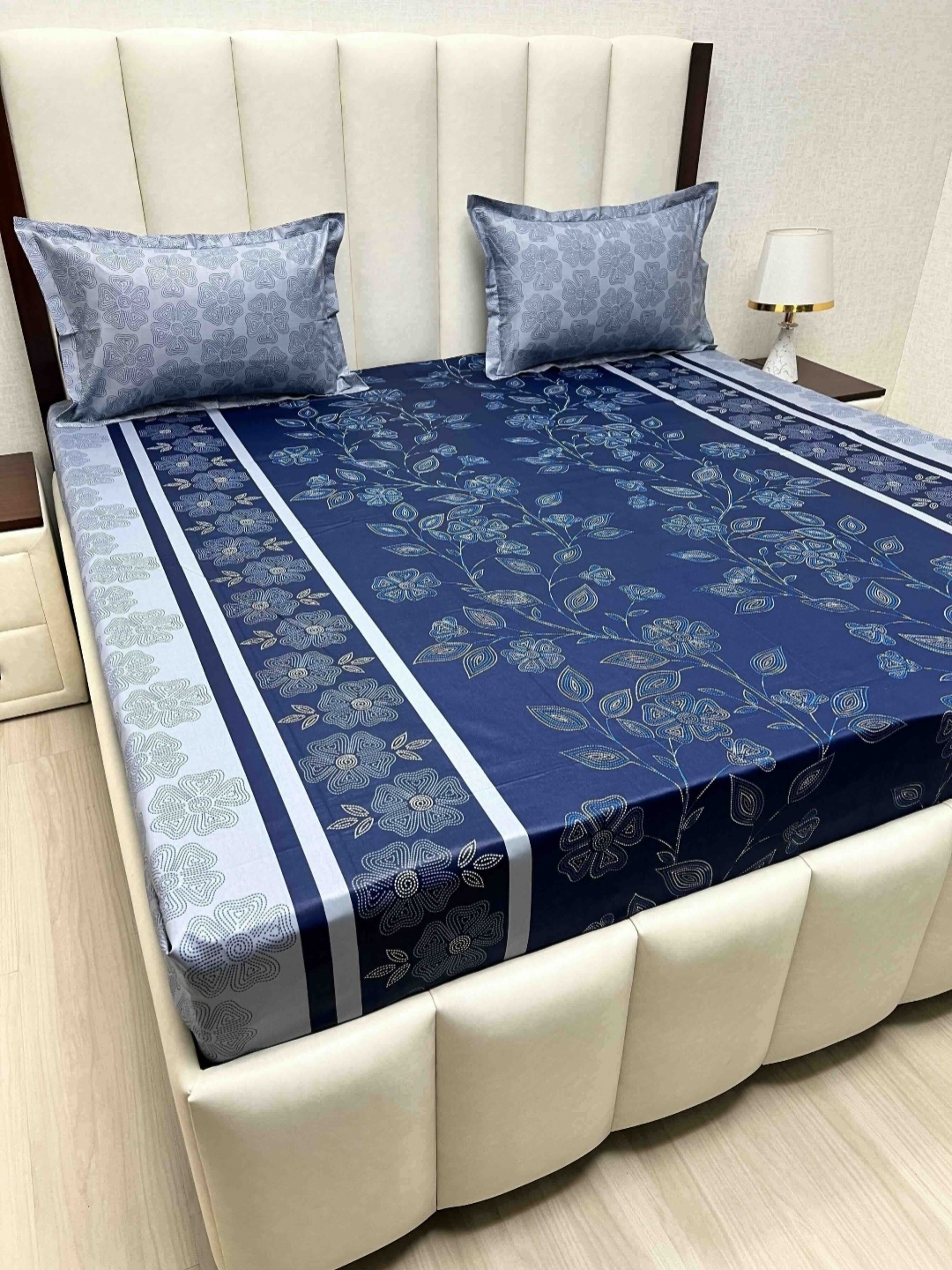 Pure Decor Velar Sib Blue Floral Printed Cotton 300 TC King Bedsheet Set 2.74 x 2.74 m
Pure Decor Velar Sib Blue Floral Printed Cotton 300 TC King Bedsheet Set 2.74 x 2.74 m