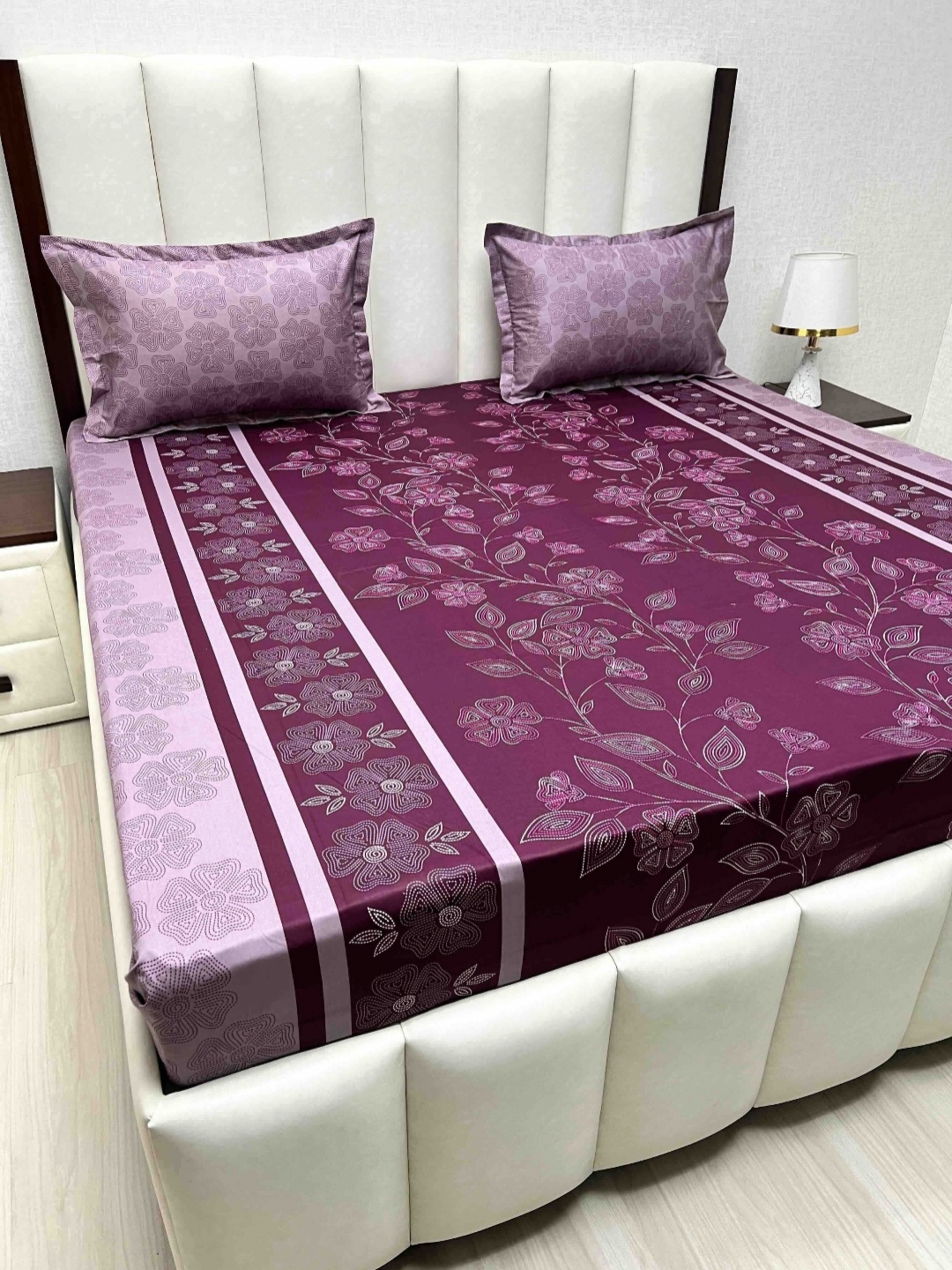 Pure Decor Velar Sib Purple Floral Printed Cotton 300 TC King Bedsheet Set 2.74 x 2.74 m
Pure Decor Velar Sib Purple Floral Printed Cotton 300 TC King Bedsheet Set 2.74 x 2.74 m