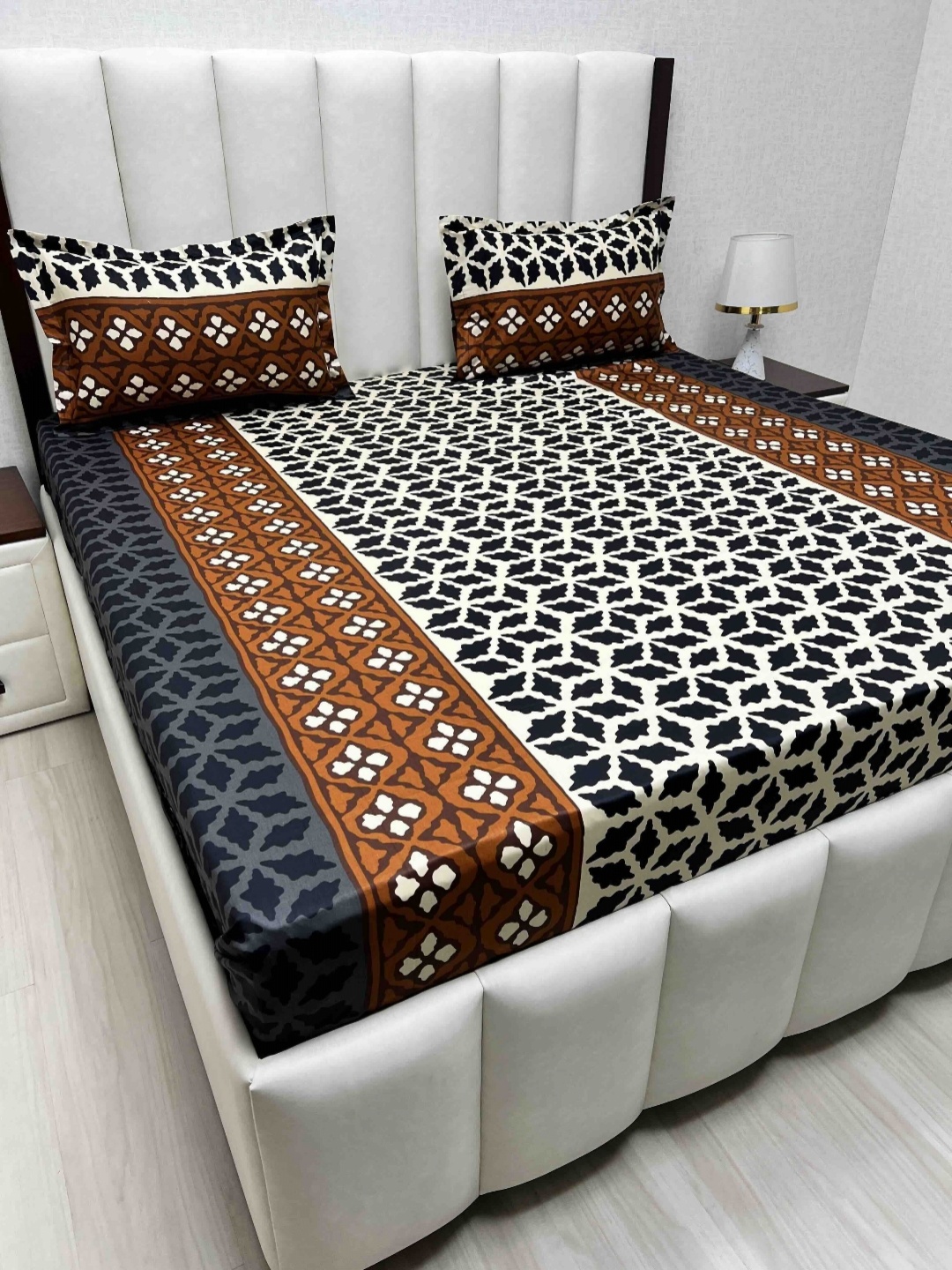Pure Decor Velar Sib Brown Printed Pure Cotton 260 TC King Bedsheet Set 2.74 x 2.74 m
Pure Decor Velar Sib Brown Printed Pure Cotton 260 TC King Bedsheet Set 2.74 x 2.74 m