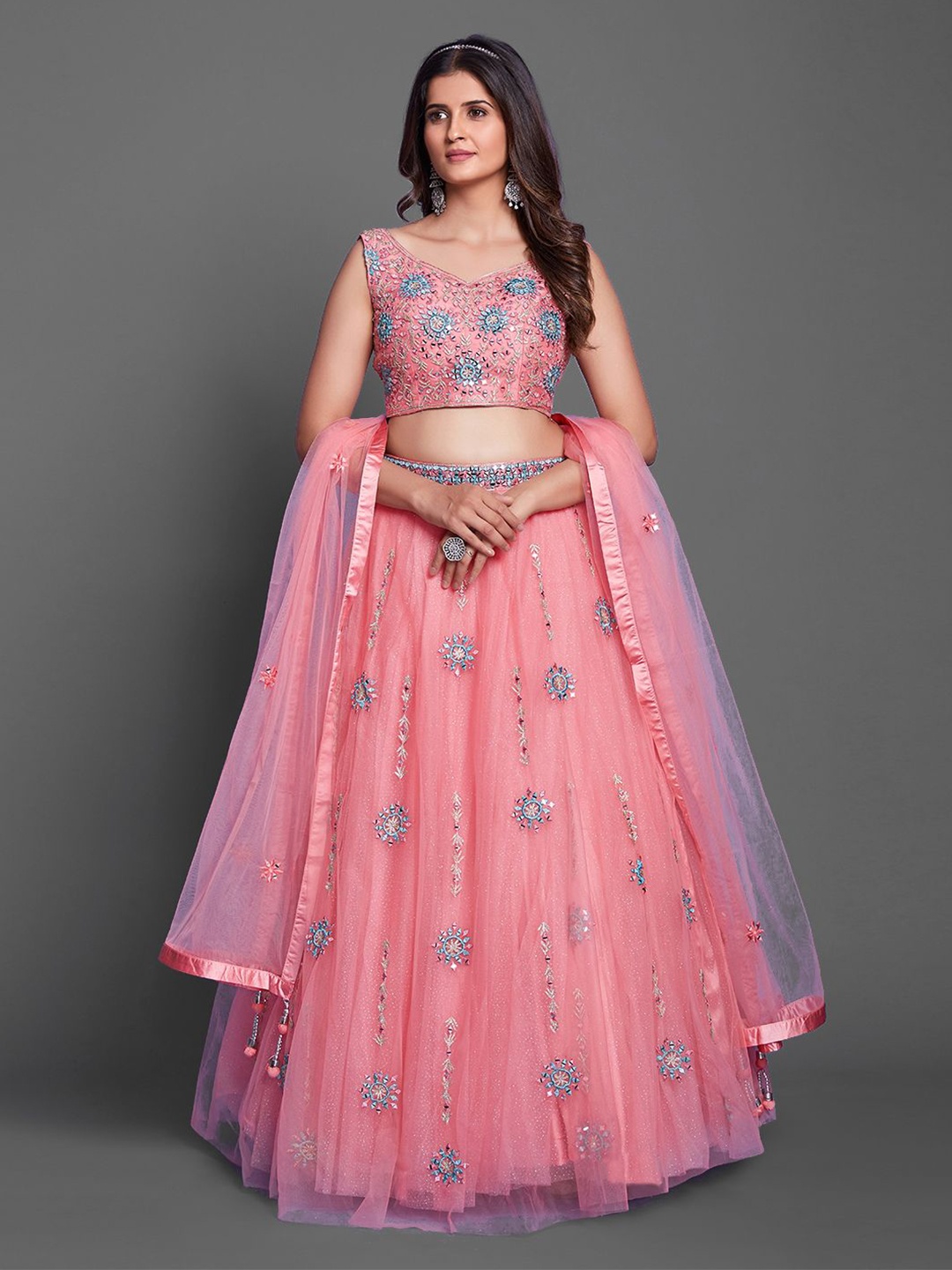 Fusionic Embroidered Thread Work Ready to Wear Lehenga & Blouse With Dupatta, Pink
Fusionic Embroidered Thread Work Ready to Wear Lehenga & Blouse With Dupatta, Pink
