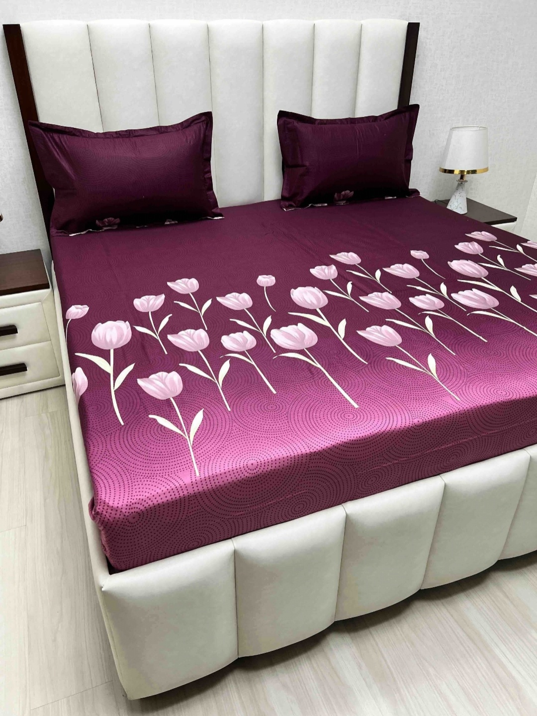 Pure Decor Velar Sib Purple & White Floral Cotton 230 TC King Bedsheet Set-2.74mx2.74m
Pure Decor Velar Sib Purple & White Floral Cotton 230 TC King Bedsheet Set-2.74mx2.74m