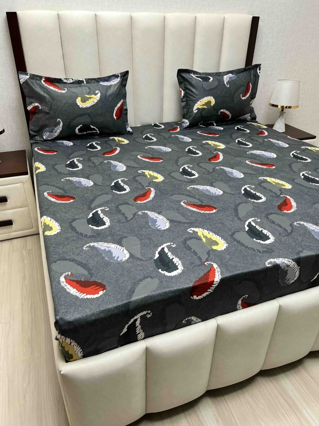 Pure Decor Passion Fur Grey & Red Ethnic Pure Cotton 300 TC Queen Bedsheet Set-2.28mx2.54m
Pure Decor Passion Fur Grey & Red Ethnic Pure Cotton 300 TC Queen Bedsheet Set-2.28mx2.54m