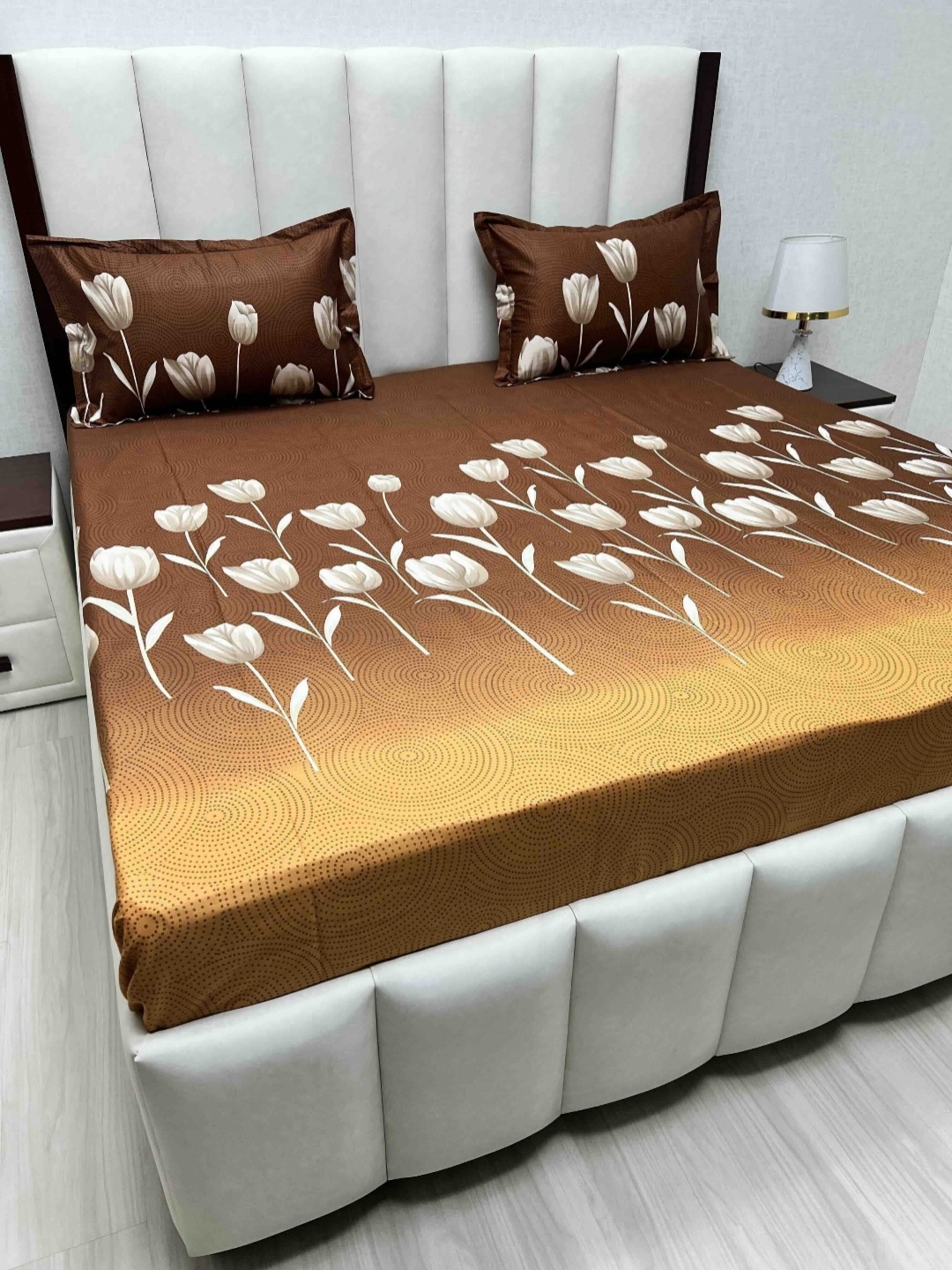 Pure Decor Passion Fur Brown & White Floral Cotton 300 TC Queen Bedsheet Set-2.28mx2.54m
Pure Decor Passion Fur Brown & White Floral Cotton 300 TC Queen Bedsheet Set-2.28mx2.54m
