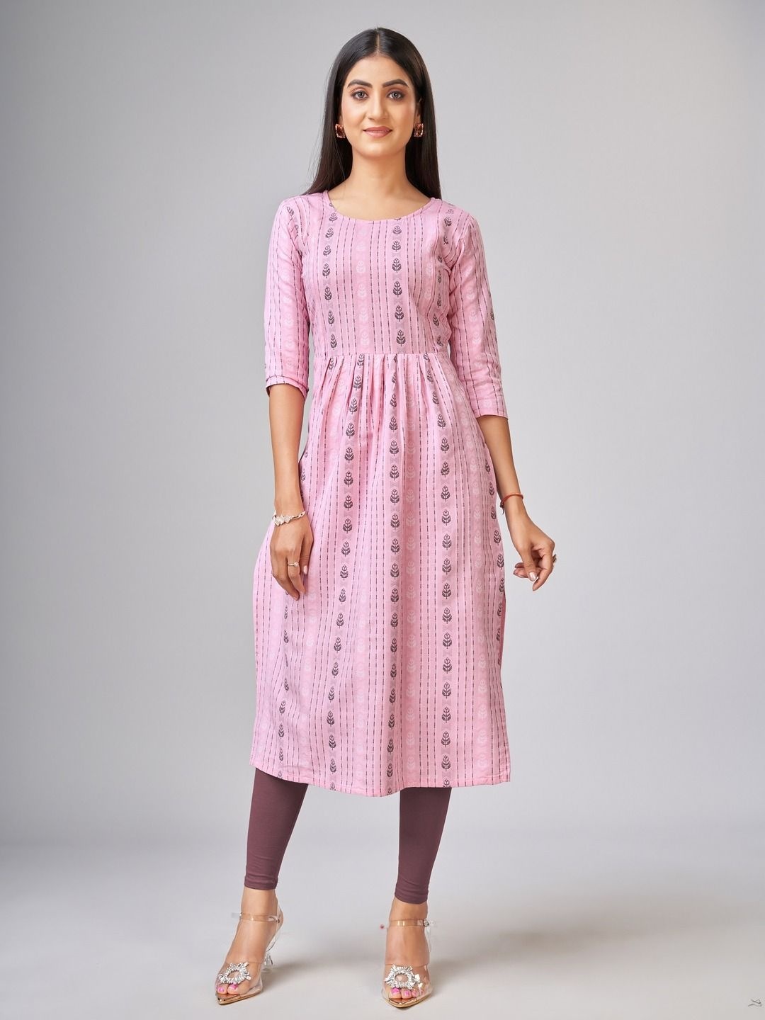 Lerkiza Ethnic Motif Woven Design Round Neck Anarkali A-Line Pure Cotton Maternity Kurta, Pink
Lerkiza Ethnic Motif Woven Design Round Neck Anarkali A-Line Pure Cotton Maternity Kurta, Pink