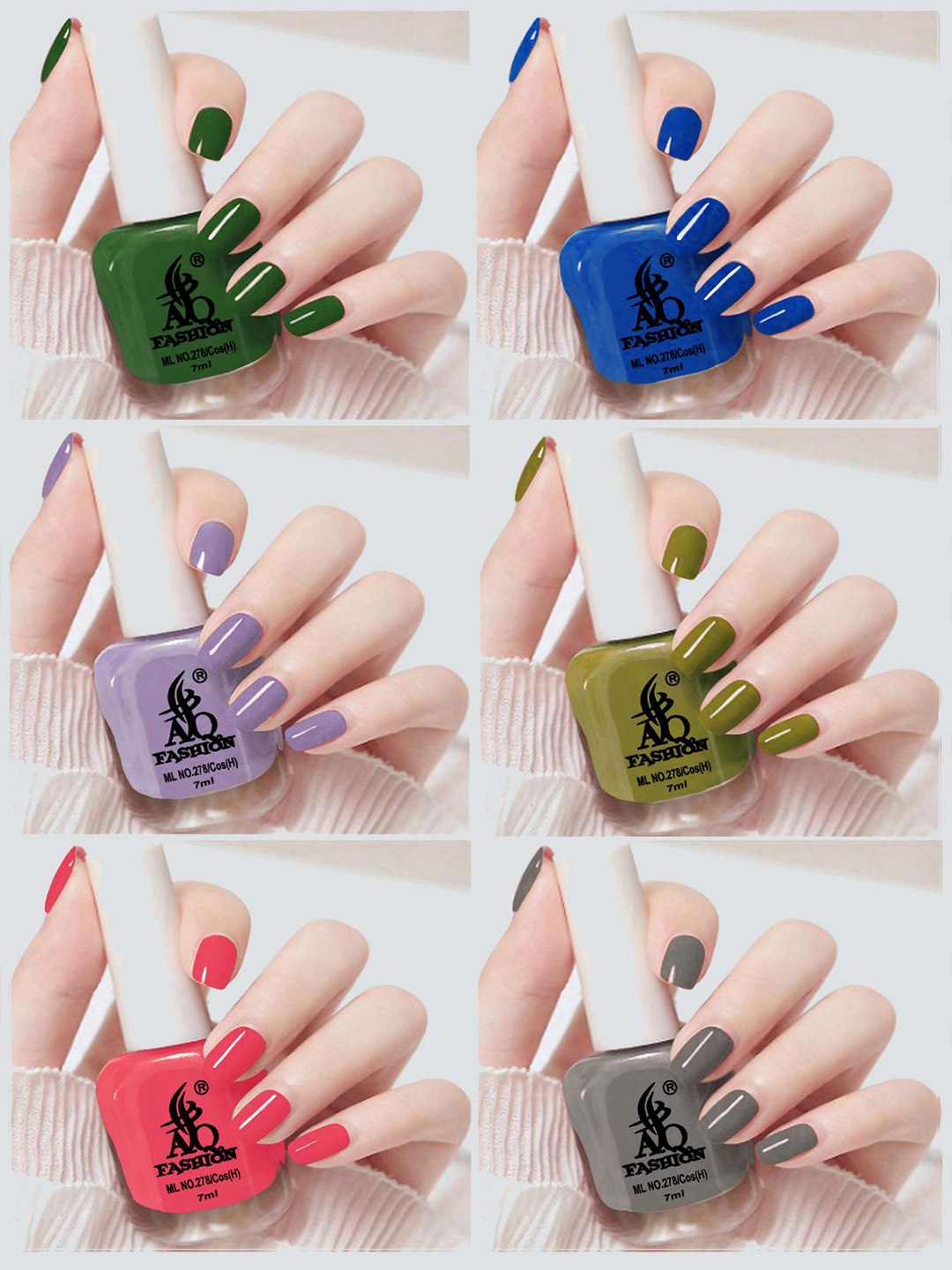 AQ FASHION Set Of 6 Long Lasting Quick Dry Glossy Nail Polish - 7 ml Each, Green
AQ FASHION Set Of 6 Long Lasting Quick Dry Glossy Nail Polish - 7 ml Each, Green