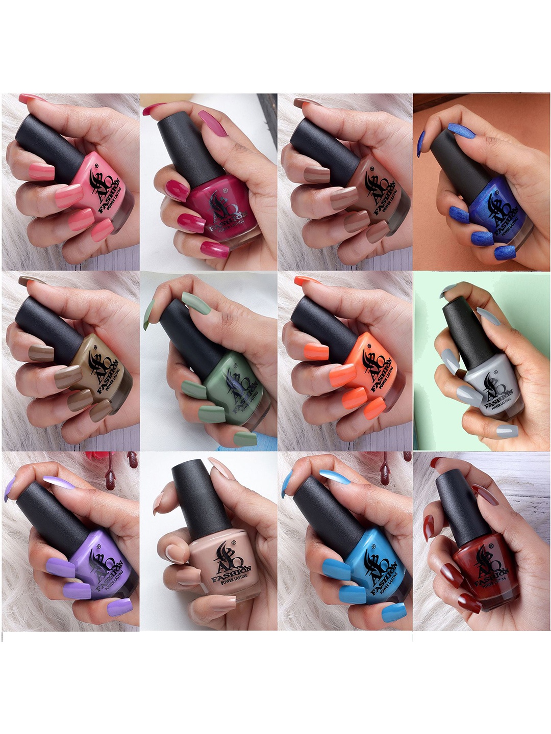 AQ FASHION Set Of 12 Power Lasting Glossy Quick Dry Nail Polish - 15 ml Each, Pink
AQ FASHION Set Of 12 Power Lasting Glossy Quick Dry Nail Polish - 15 ml Each, Pink
