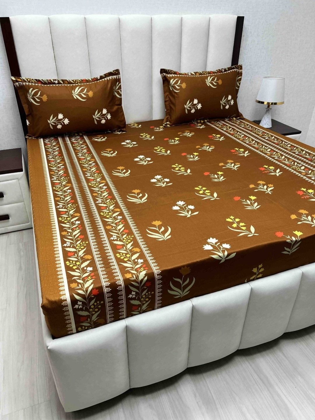 Pure Decor Passion Fur Brown & White Floral Cotton 260 TC Queen Bedsheet Set-2.28mx2.54m
Pure Decor Passion Fur Brown & White Floral Cotton 260 TC Queen Bedsheet Set-2.28mx2.54m