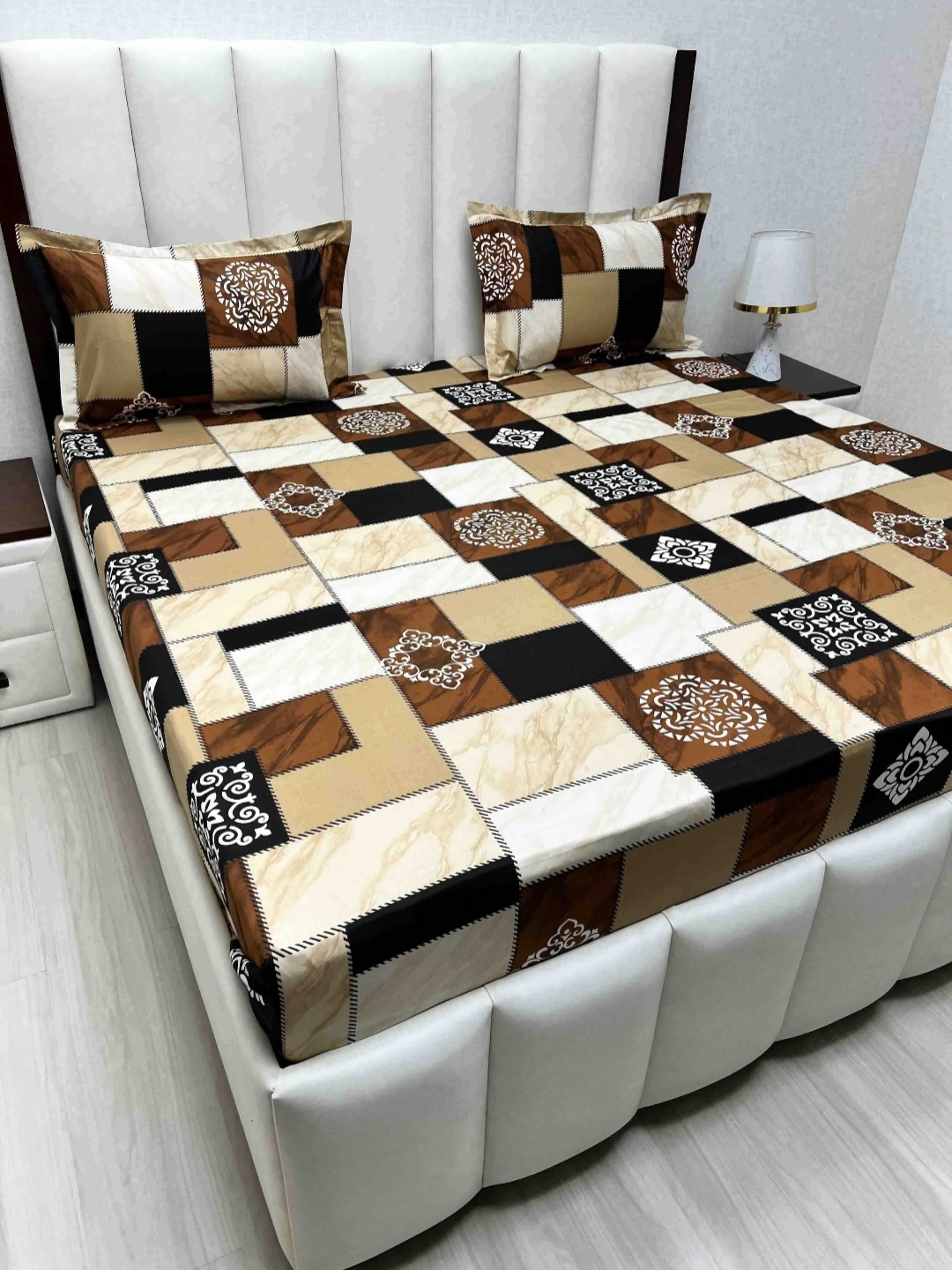 Pure Decor Passion Fur Brown & White Ethnic Cotton 260 TC Queen Bedsheet Set-2.28mx2.54m
Pure Decor Passion Fur Brown & White Ethnic Cotton 260 TC Queen Bedsheet Set-2.28mx2.54m