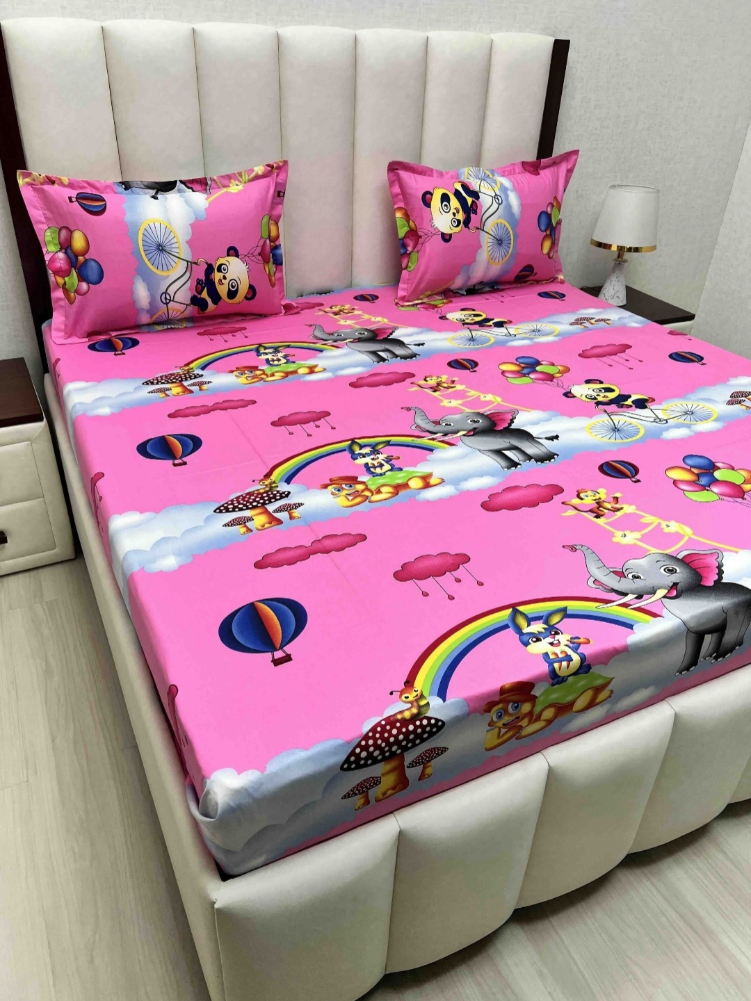 Pure Decor Passion Fur Pink Cartoon Characters Cotton 260 TC Bedsheet Set-2.28mx2.54m
Pure Decor Passion Fur Pink Cartoon Characters Cotton 260 TC Bedsheet Set-2.28mx2.54m